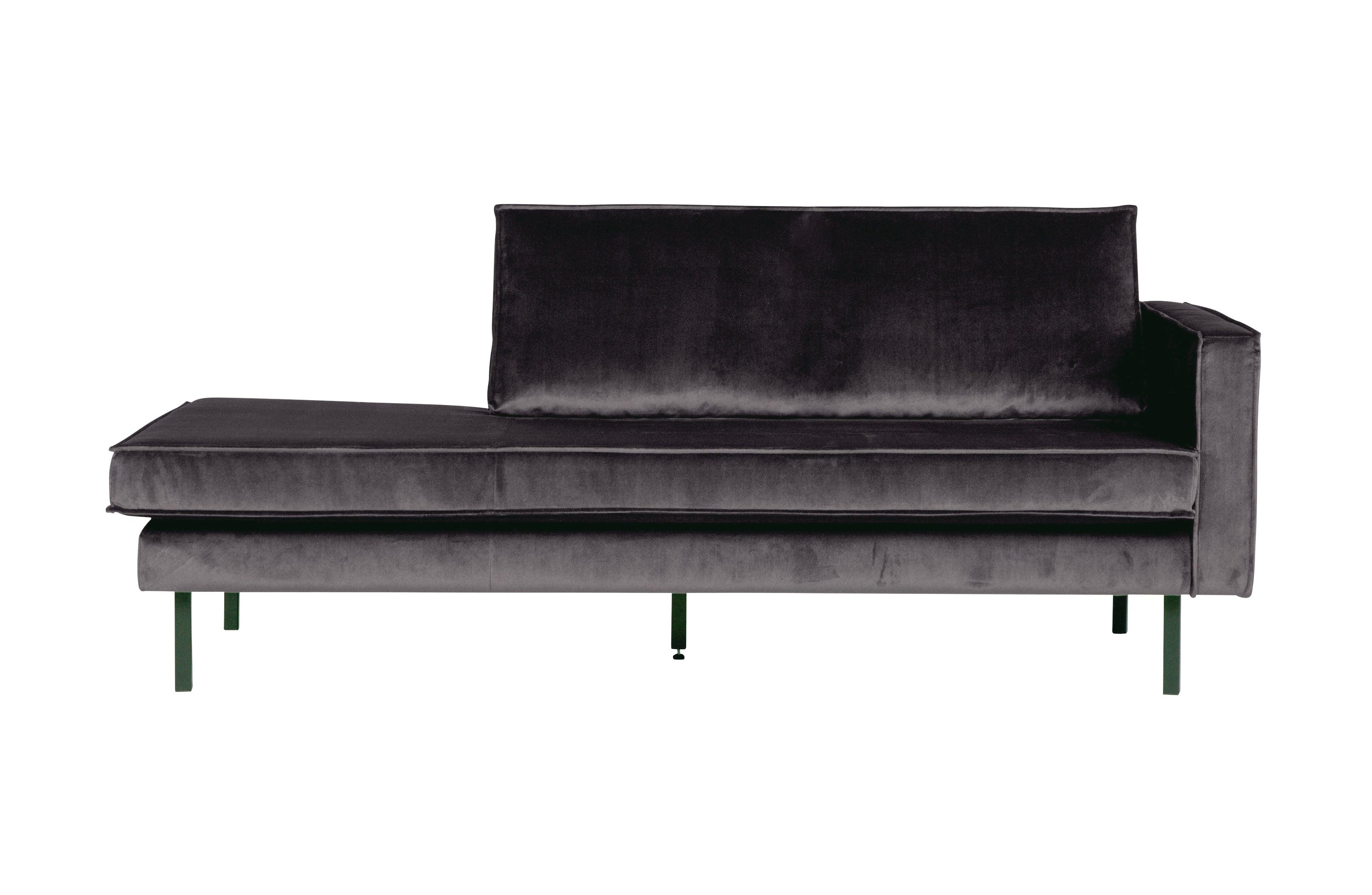 Szezlong aksamitny prawostronny RODEO antracytowy Be Pure Eye on Design