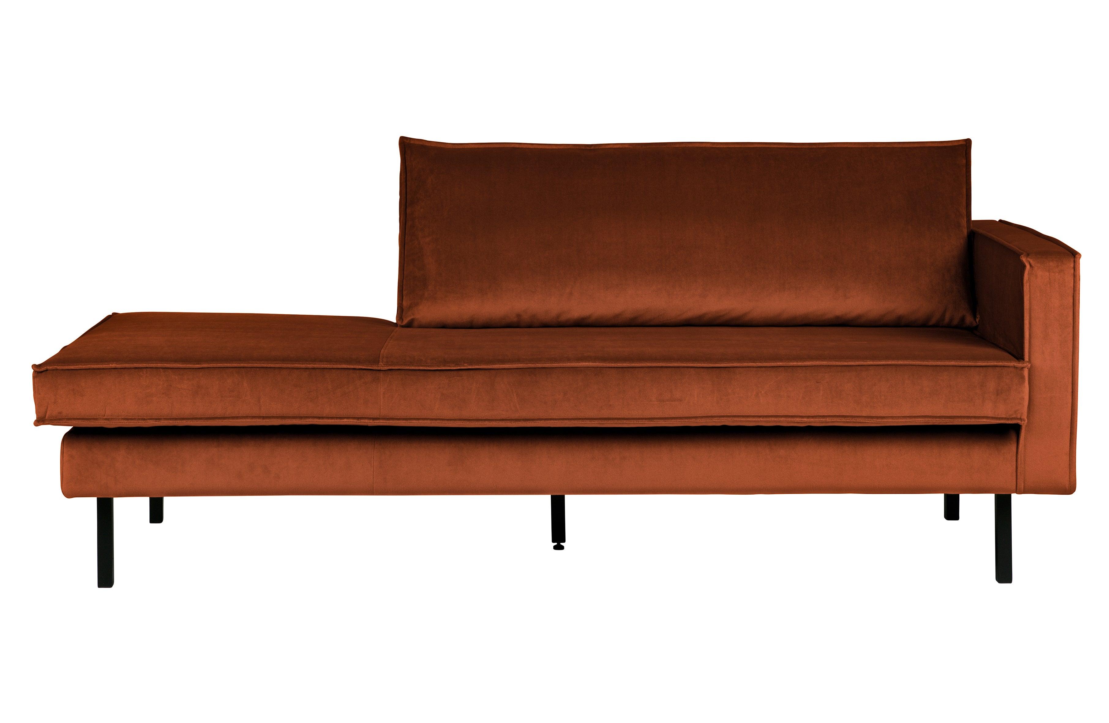 Szezlong aksamitny prawostronny RODEO rdzawy Be Pure Eye on Design
