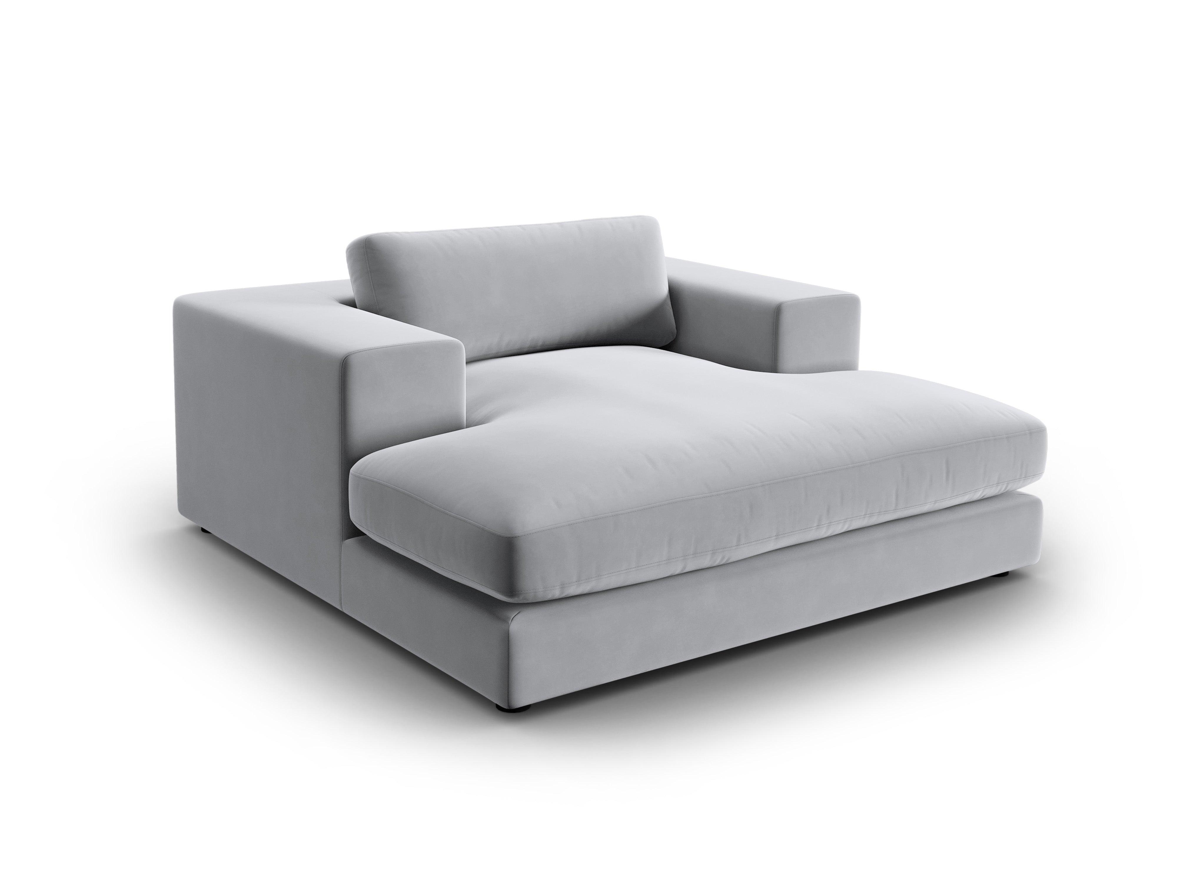 Szezlong aksamitny TENDANCE jasnoszary CXL by Christian Lacroix Eye on Design