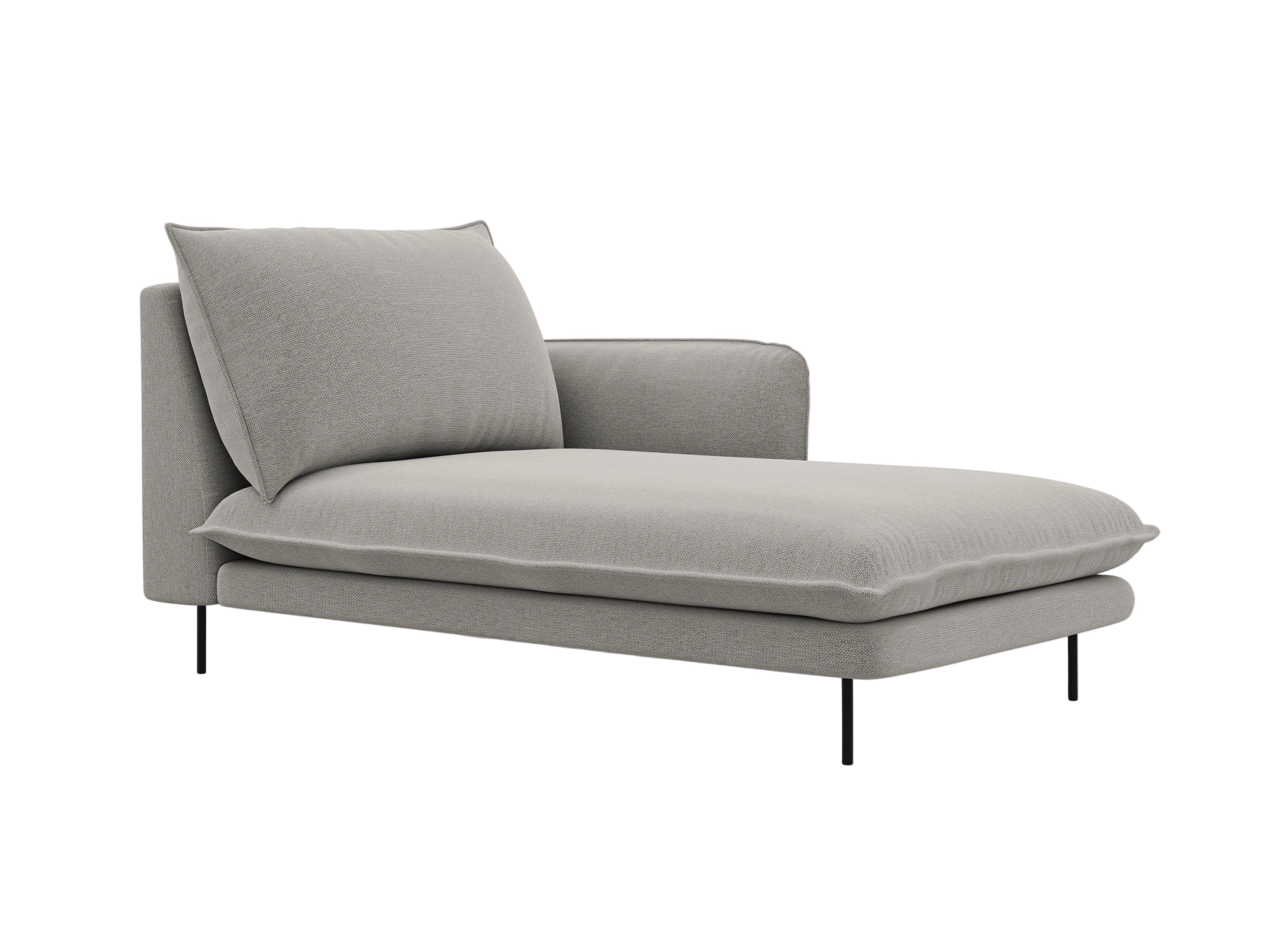 Szezlong prawostronny VIENNA jasnoszary z czarną podstawą Cosmopolitan Design Eye on Design