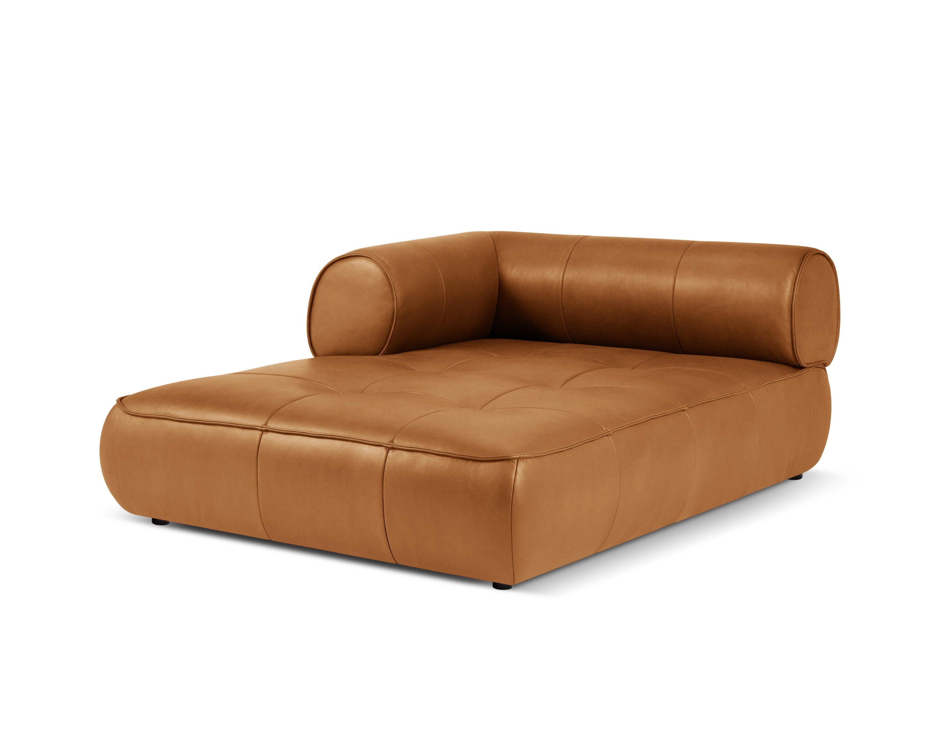 Szezlong skórzany lewostronny LILY koniakowy Maison Heritage Eye on Design