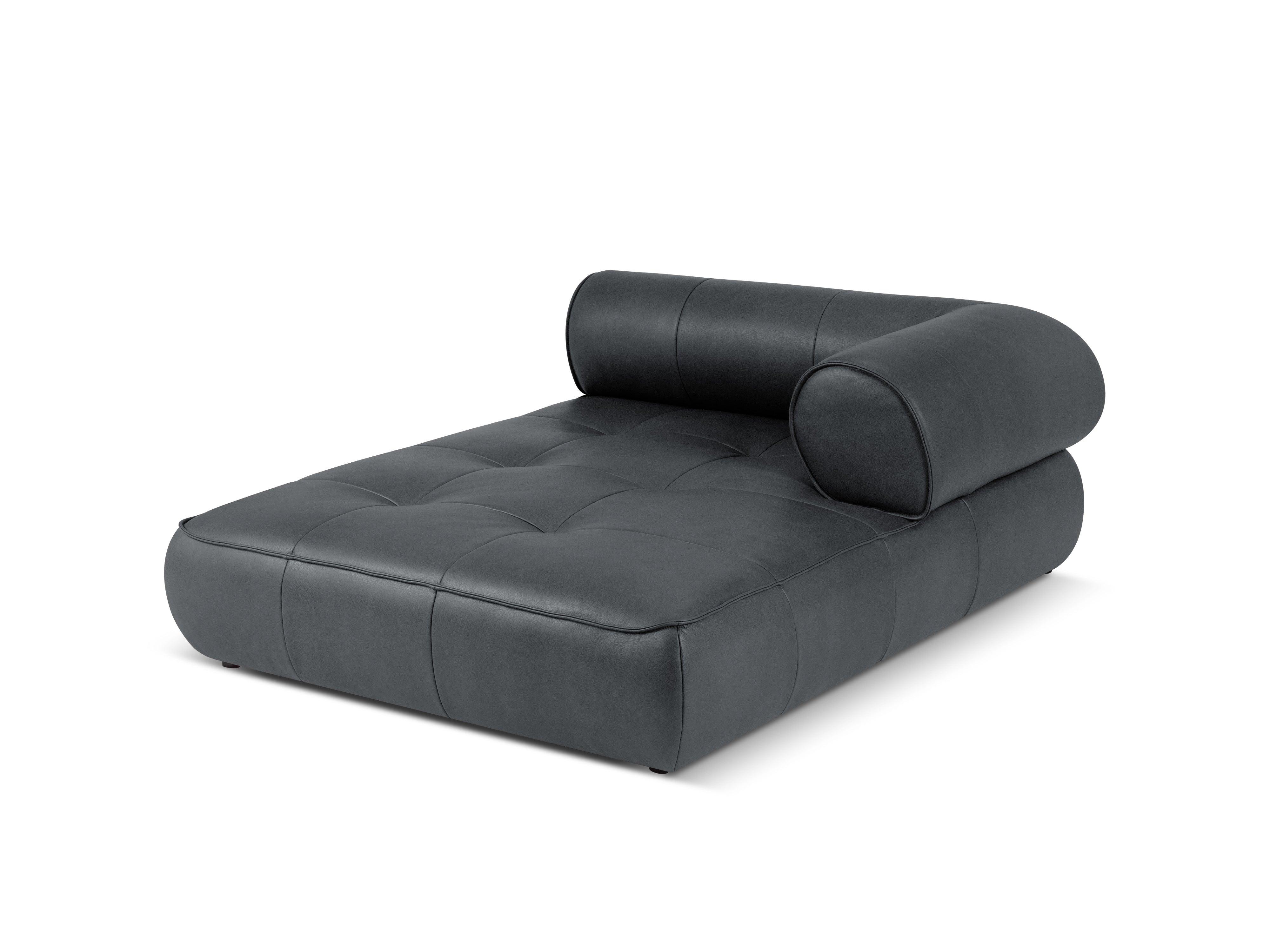 Szezlong skórzany prawostronny LILY grafitowy Maison Heritage Eye on Design