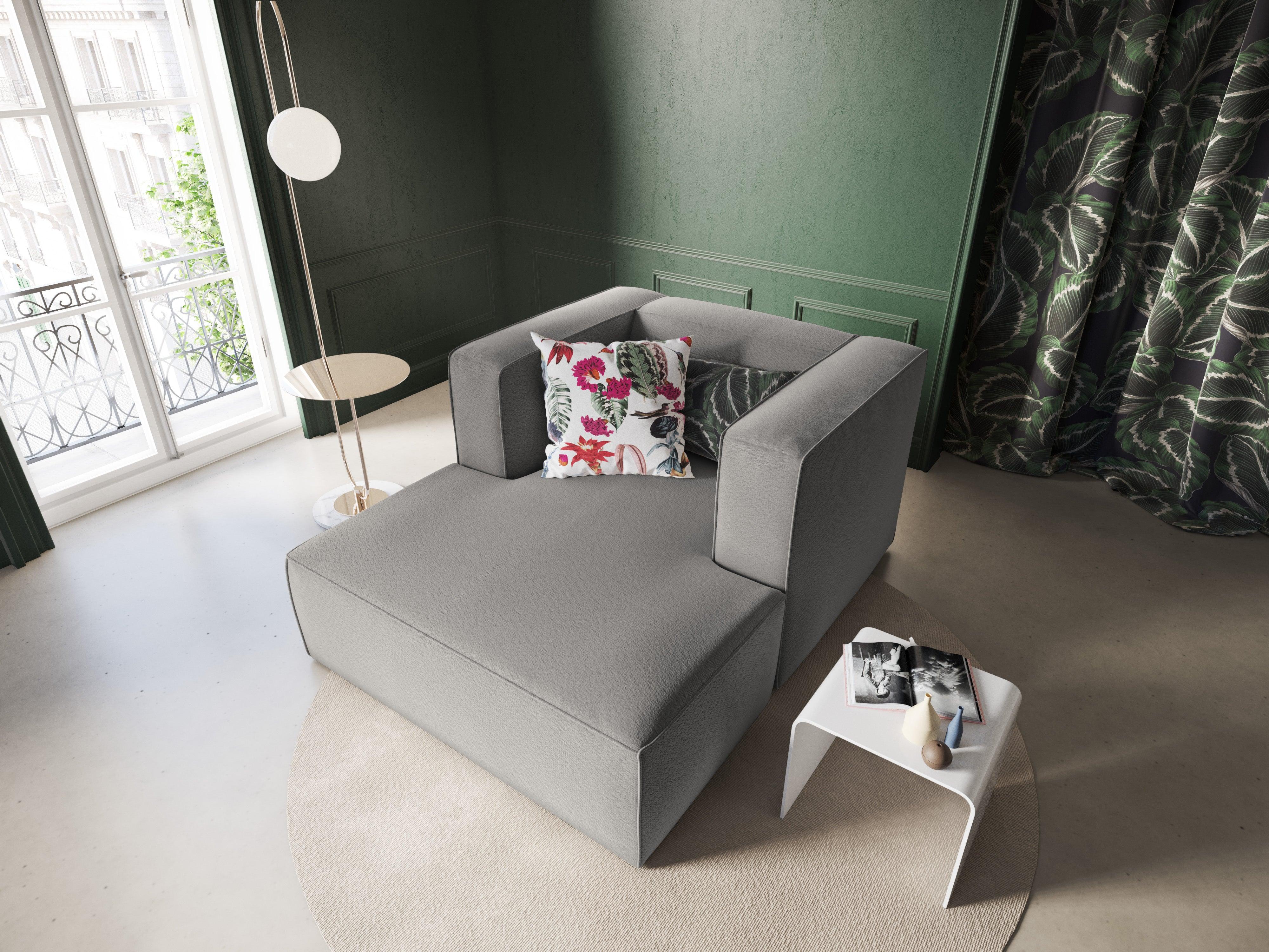 Szezlong w tkaninie bouclé MUSE szary CXL by Christian Lacroix Eye on Design