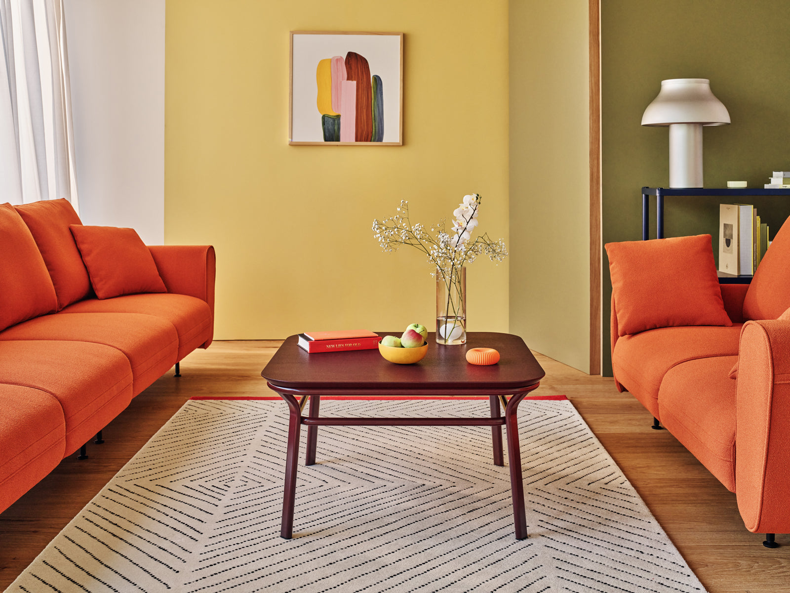 Kávový stolík GRACE dyha s kovovou základňou