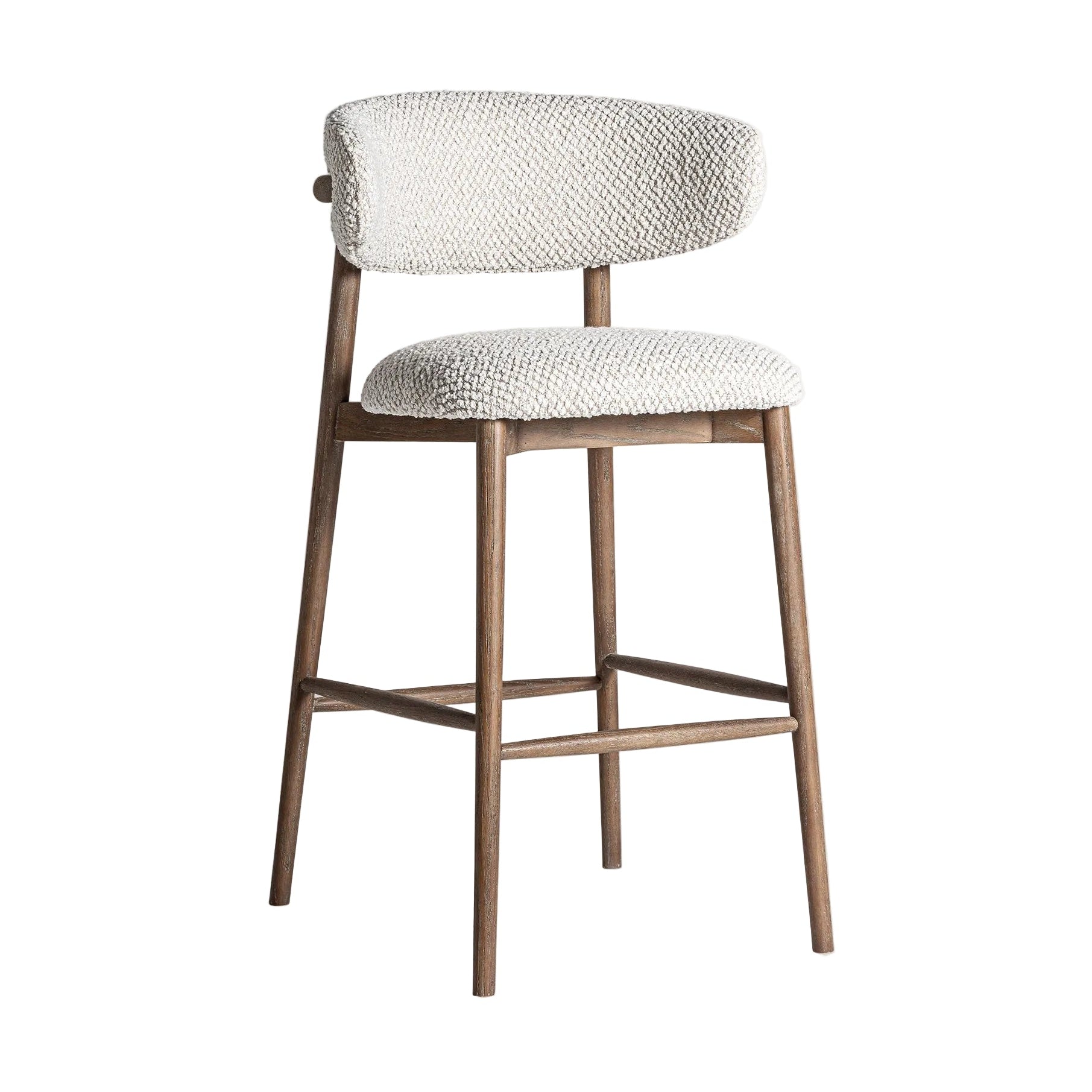 ERLEC Stool in Light Beige with Dark Ash Base