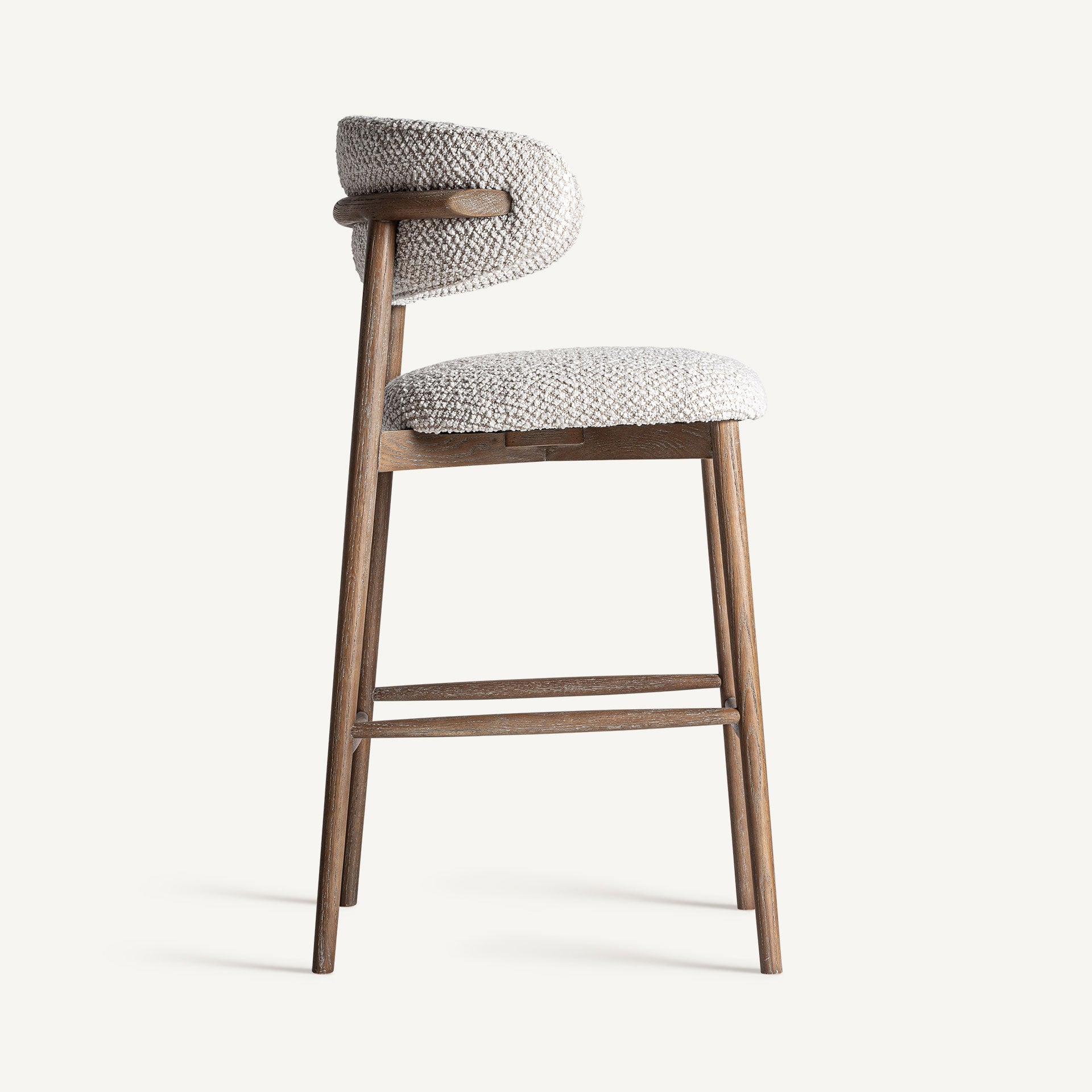 ERLEC Stool in Light Beige with Dark Ash Base