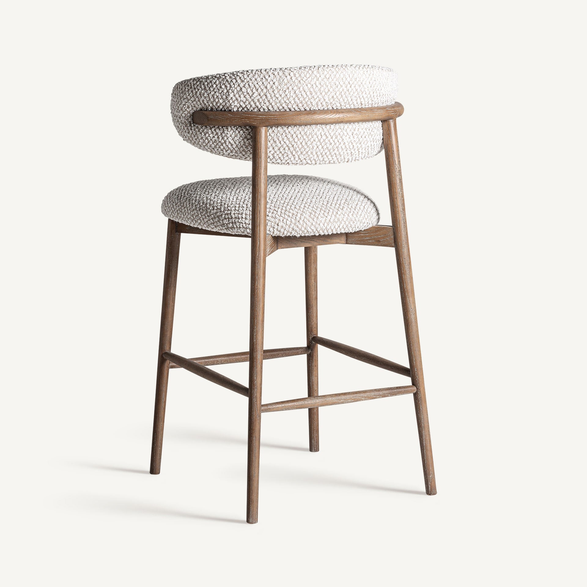 ERLEC Stool in Light Beige with Dark Ash Base