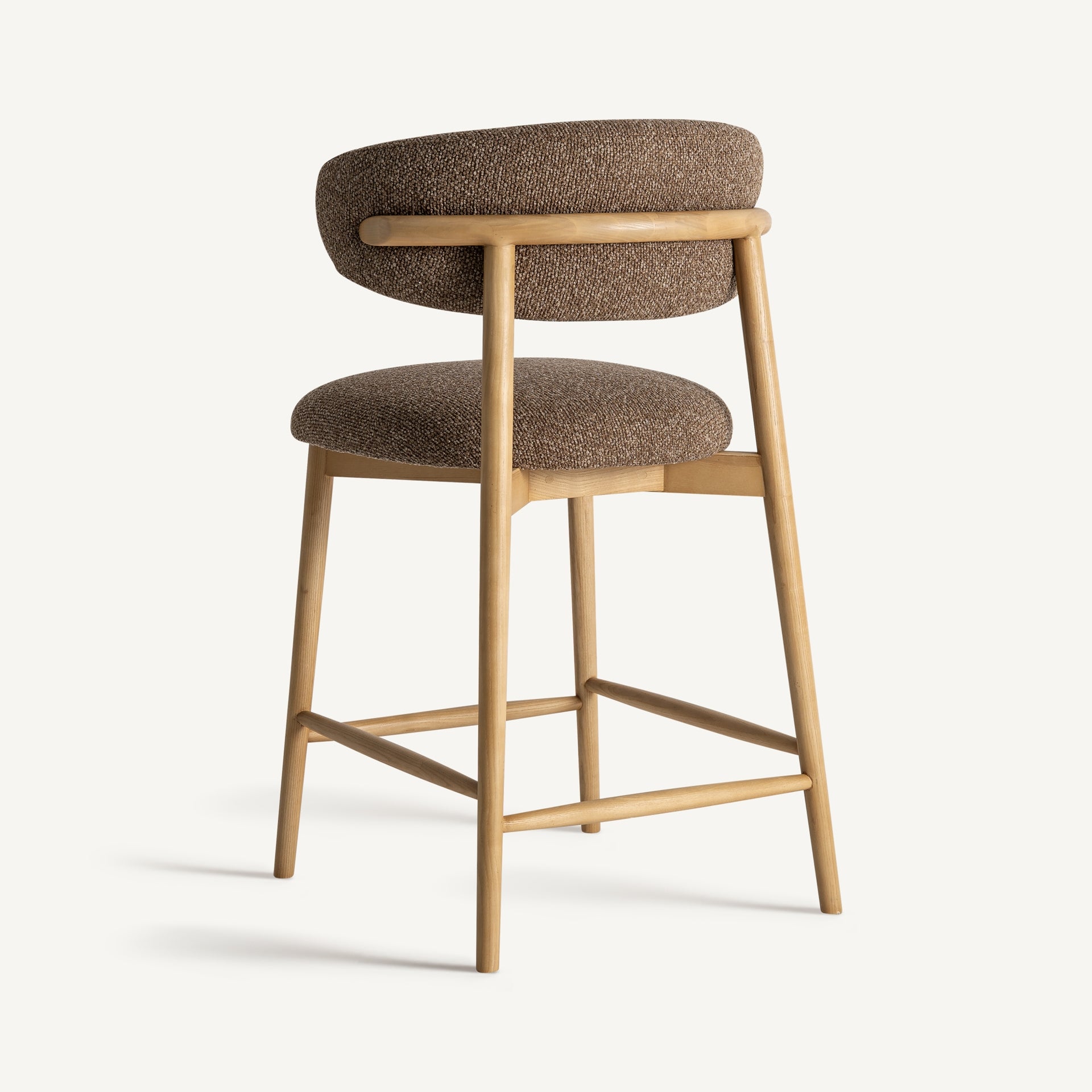 ERLEC Bar Stool in Brown with Ash Base