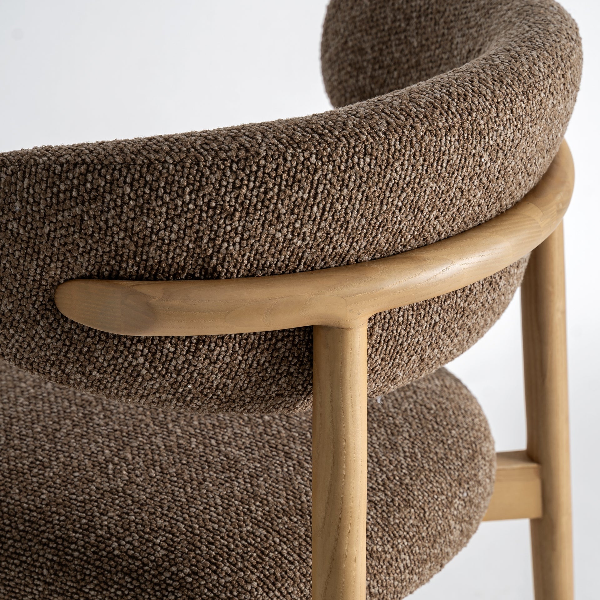 ERLEC Bar Stool in Brown with Ash Base