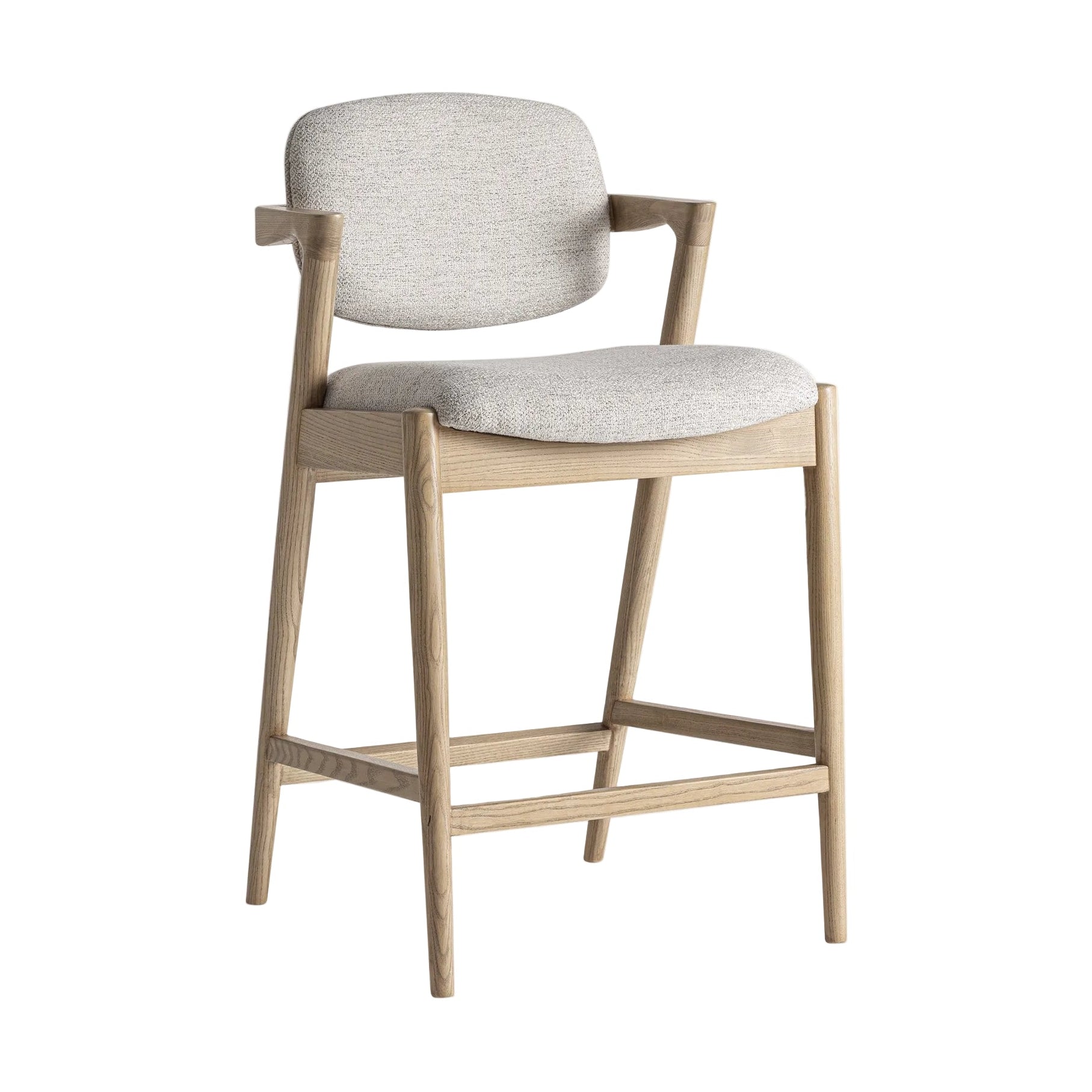 NAMUR Bar Stool Beige with Ash Base