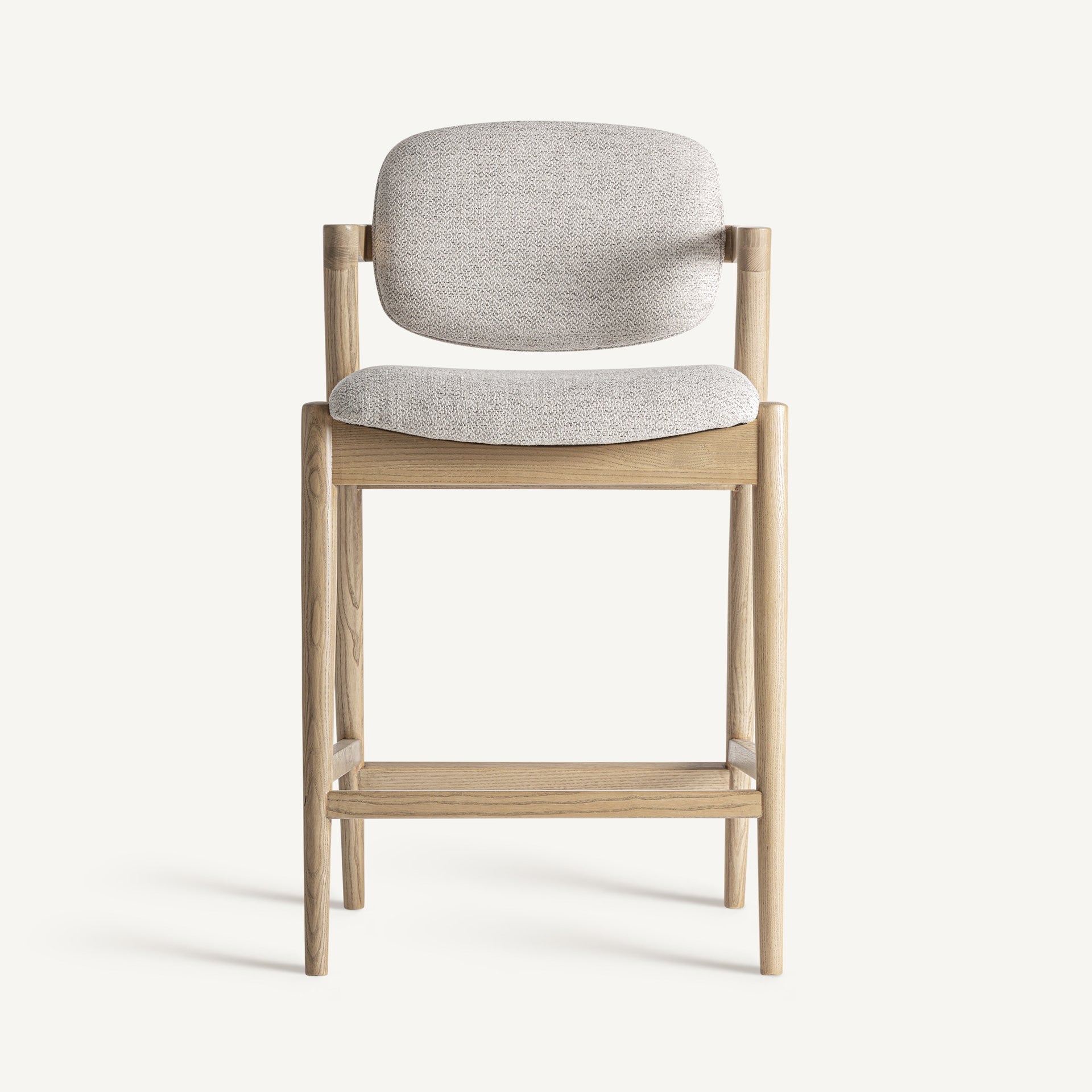 NAMUR Bar Stool Beige with Ash Base