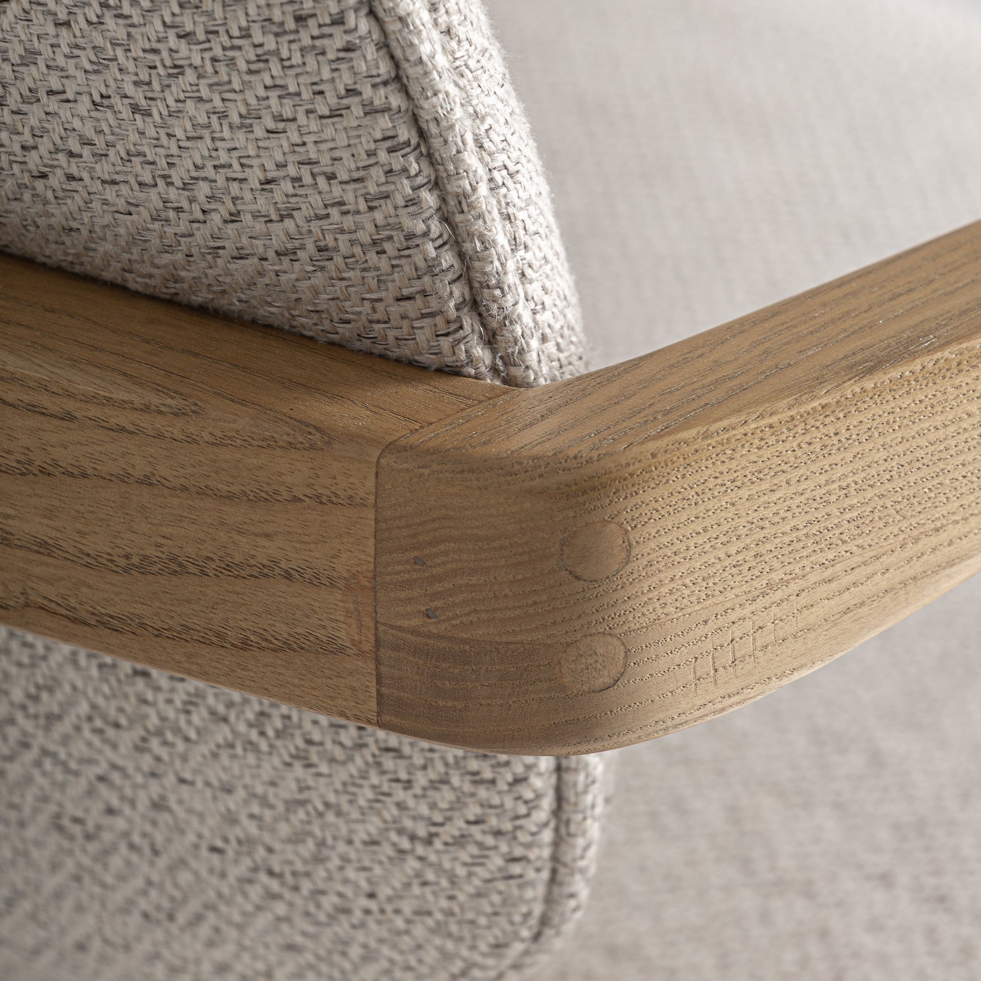 NAMUR Bar Stool Beige with Ash Base