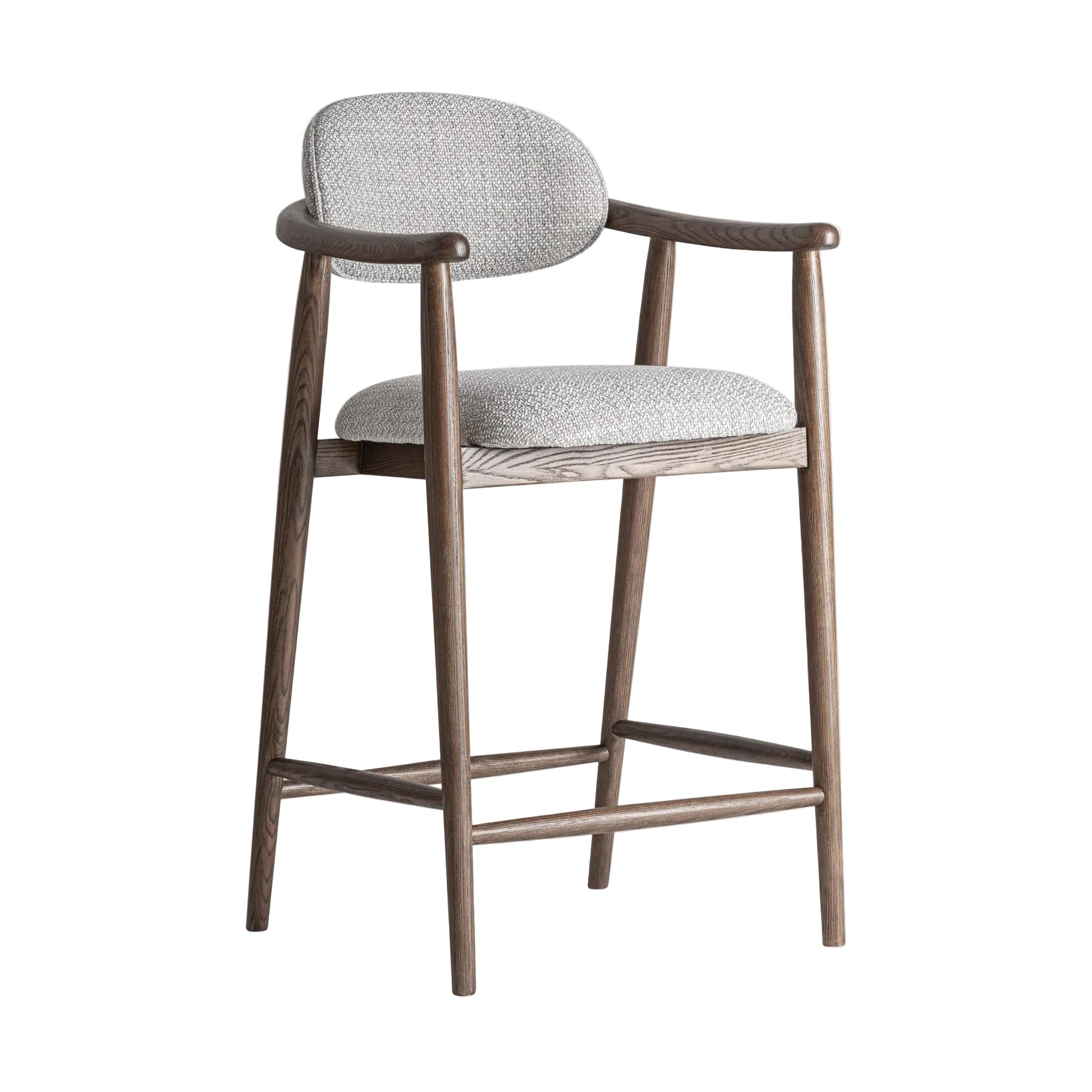 TERNAT Bar Stool Gray with Ash Base