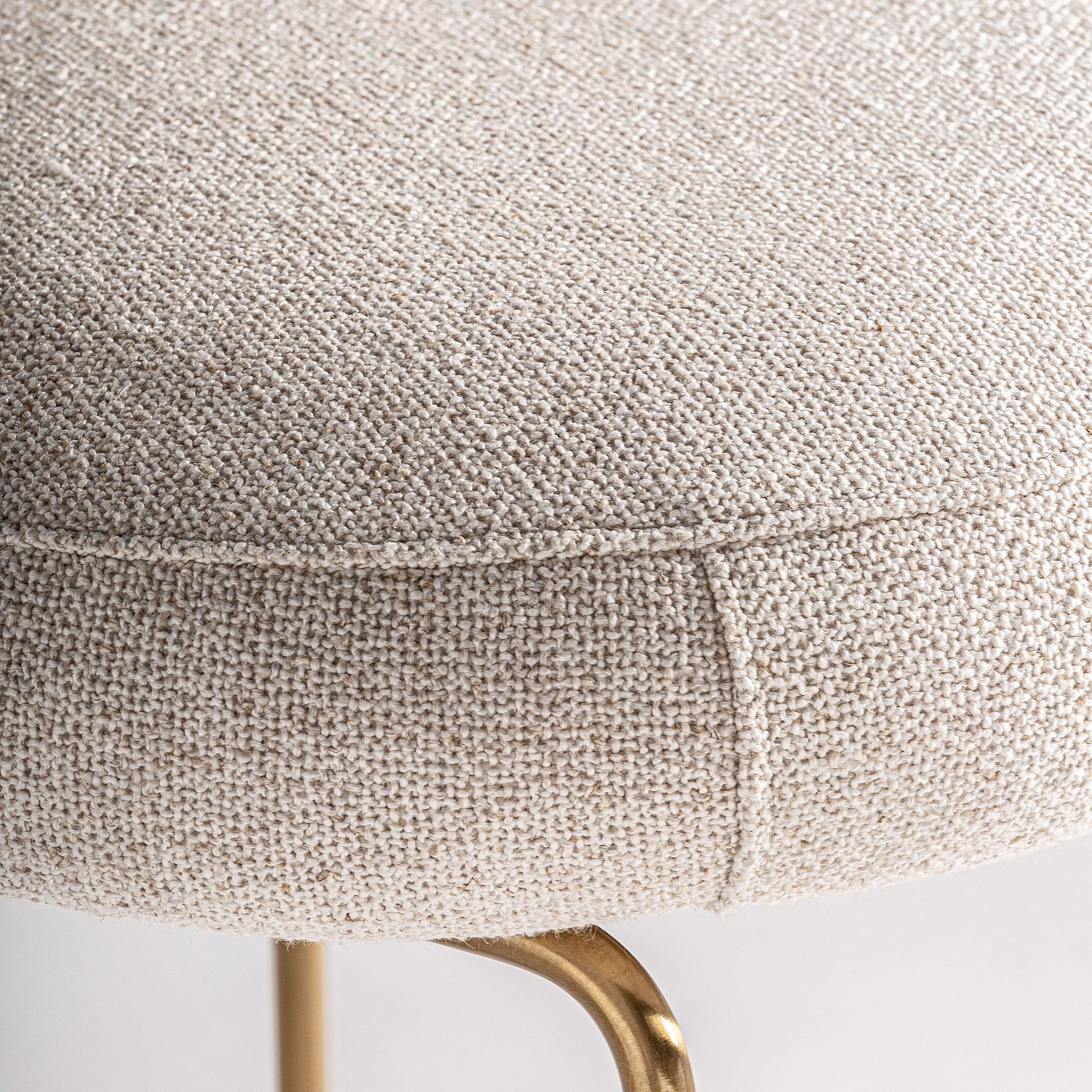 TRESIVIO Cream Bar Stool with Gold Base