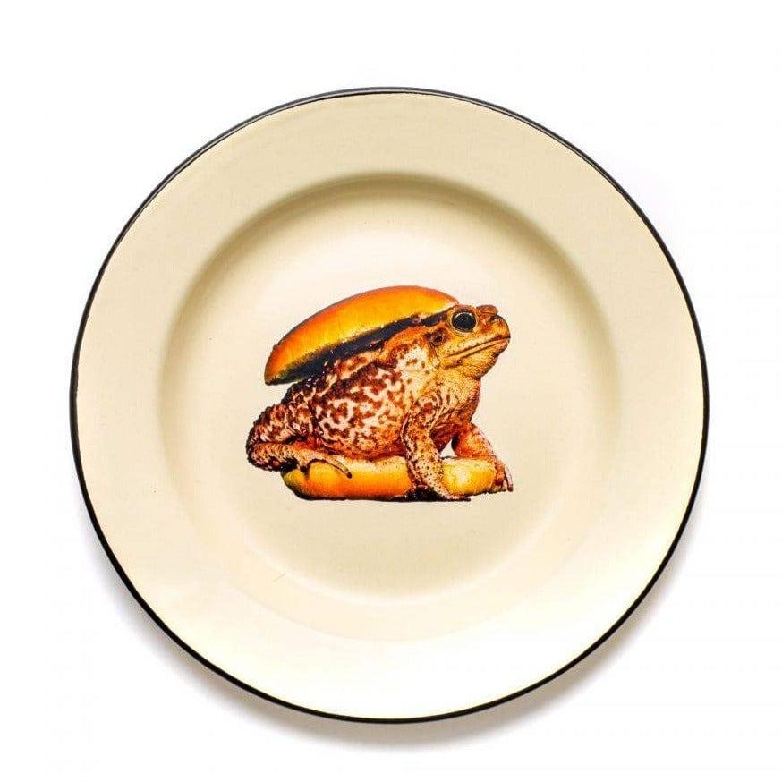 Talerz emaliowany TOAD beżowy Seletti Eye on Design