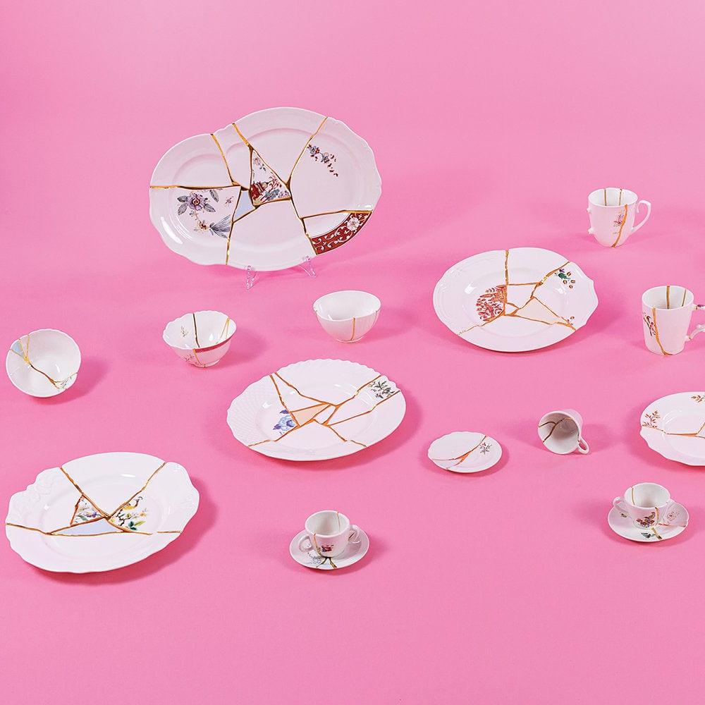 Talerz obiadowy KINTSUGI porcelanowy Seletti Eye on Design