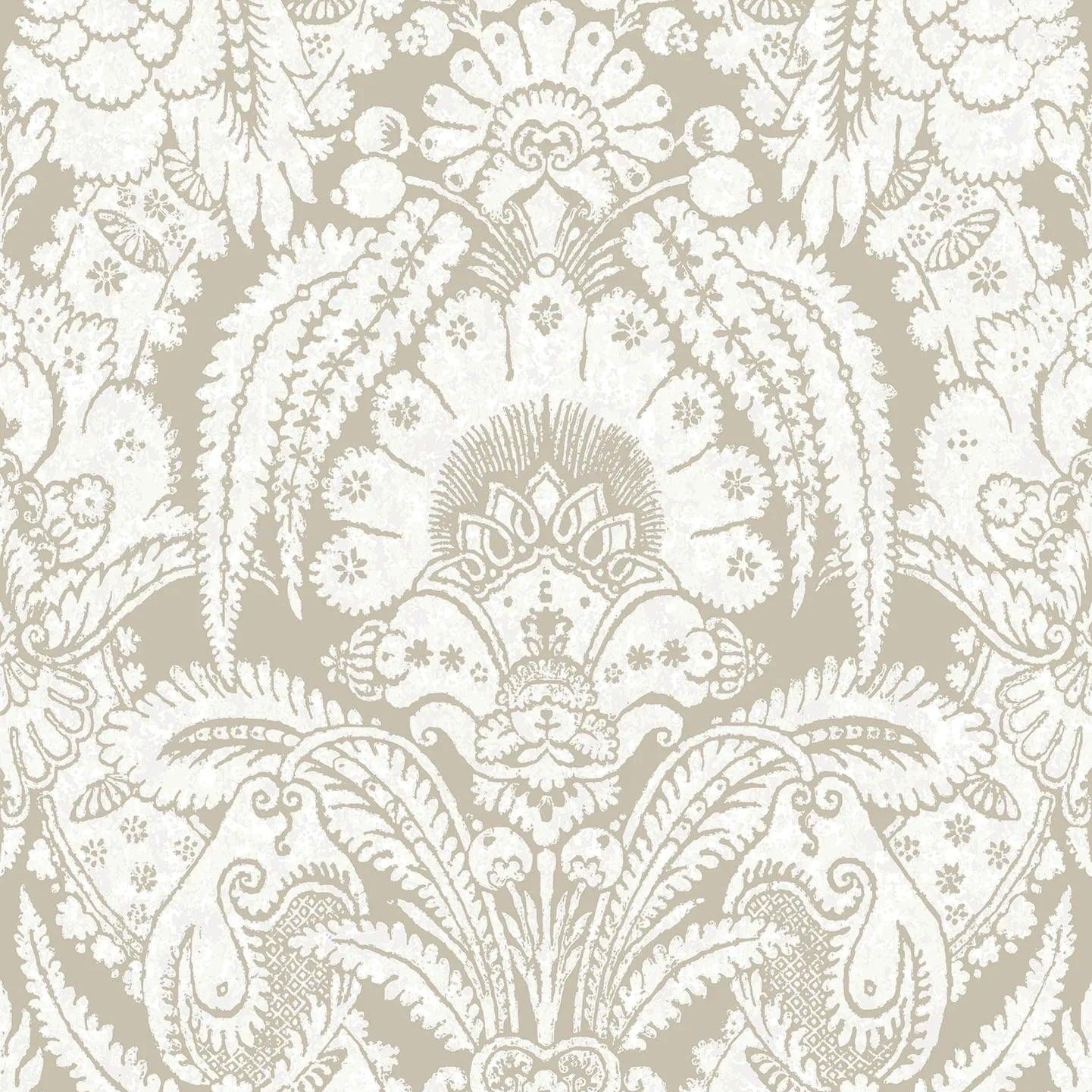 Tapeta ALBEMARLE - Chatterton biały na ciemnym beżu Cole & Son Eye on Design