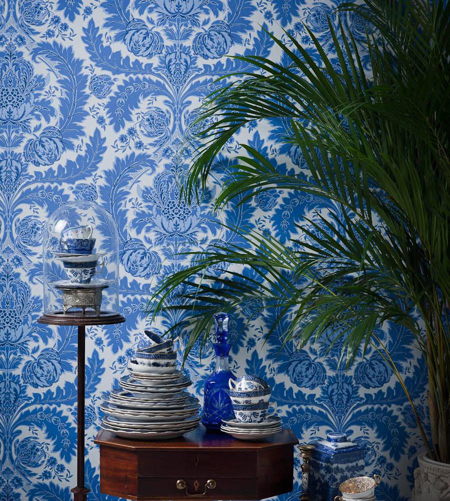 Plant-themed wallpaper with ornaments ALBEMARLE - Coleridge sand