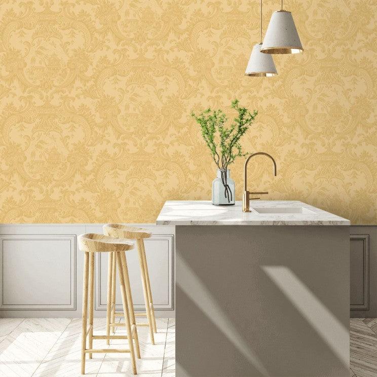 Oriental patterned wallpaper with ornaments ARCHIVE ANTHOLOGY - Chippendale China cream