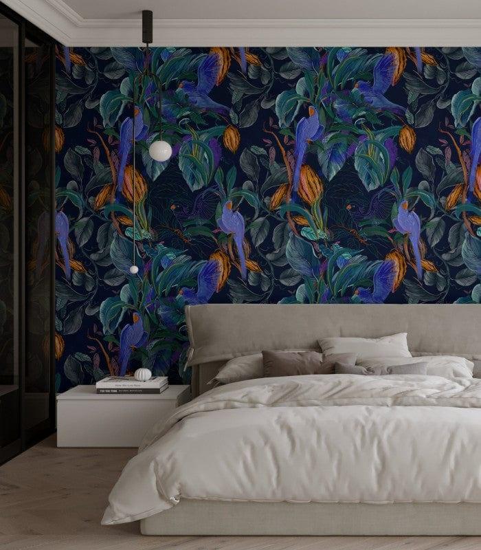 Tapeta BLUE PARROTS Wallcolors Eye on Design