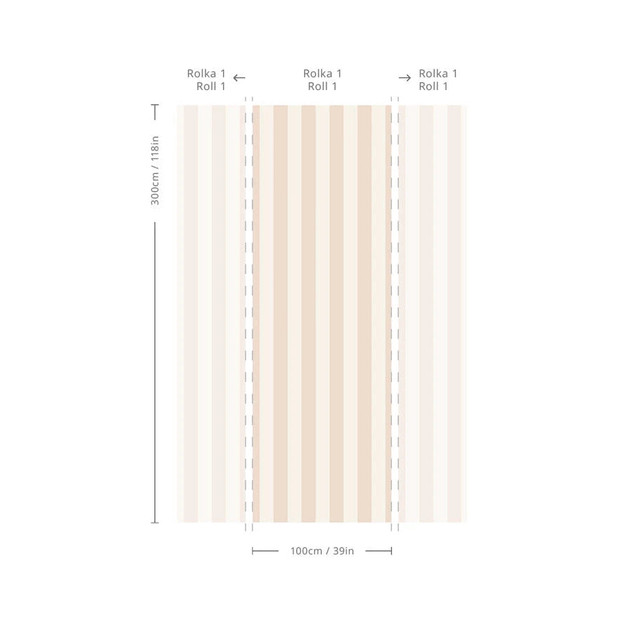Tapeta z flizelínu s pruhmi BOLD STRIPE SAND piasková