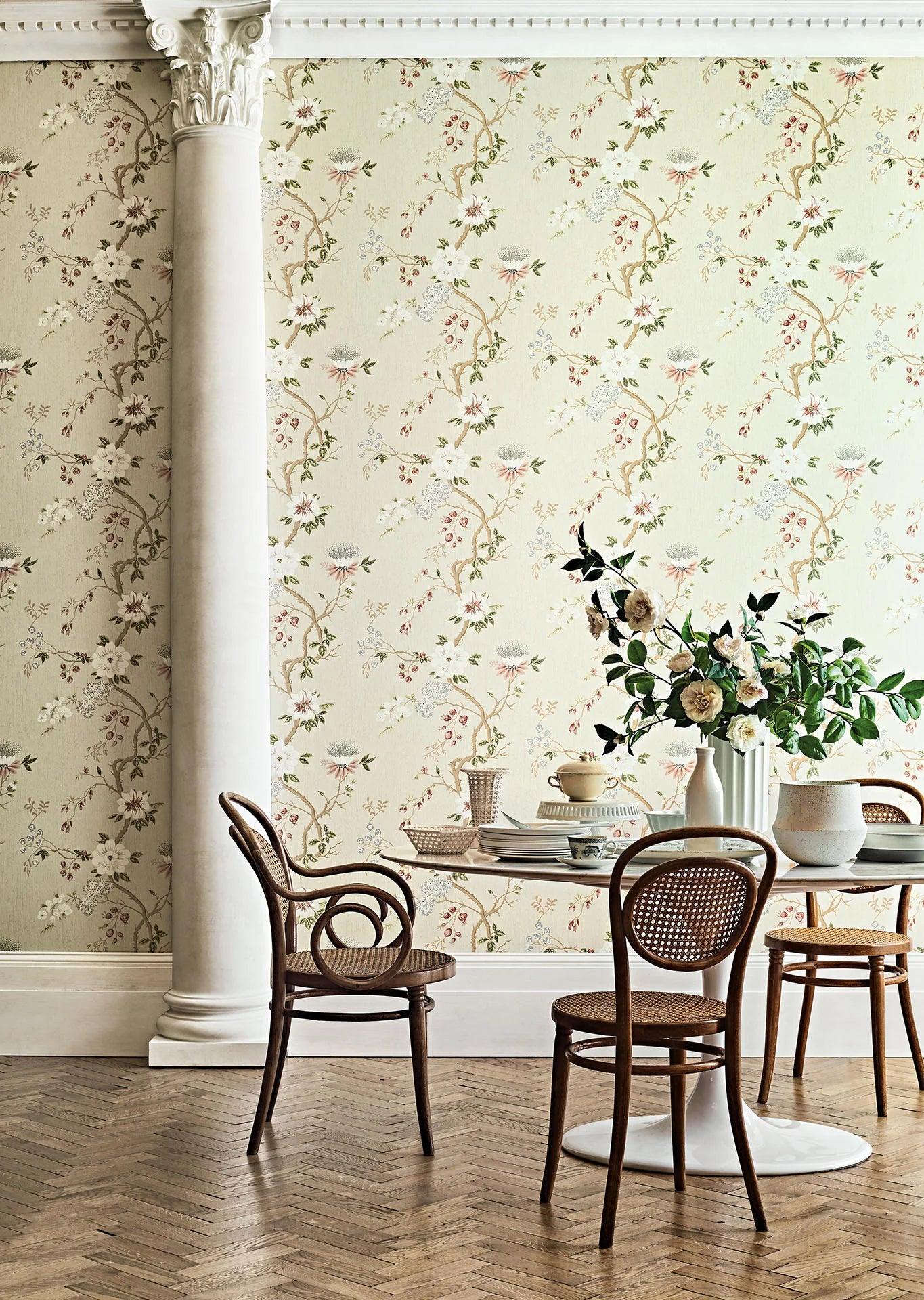 Tapeta s rastlinným motívom kvetov BOTANICAL BOTANICA - Camellia žltá