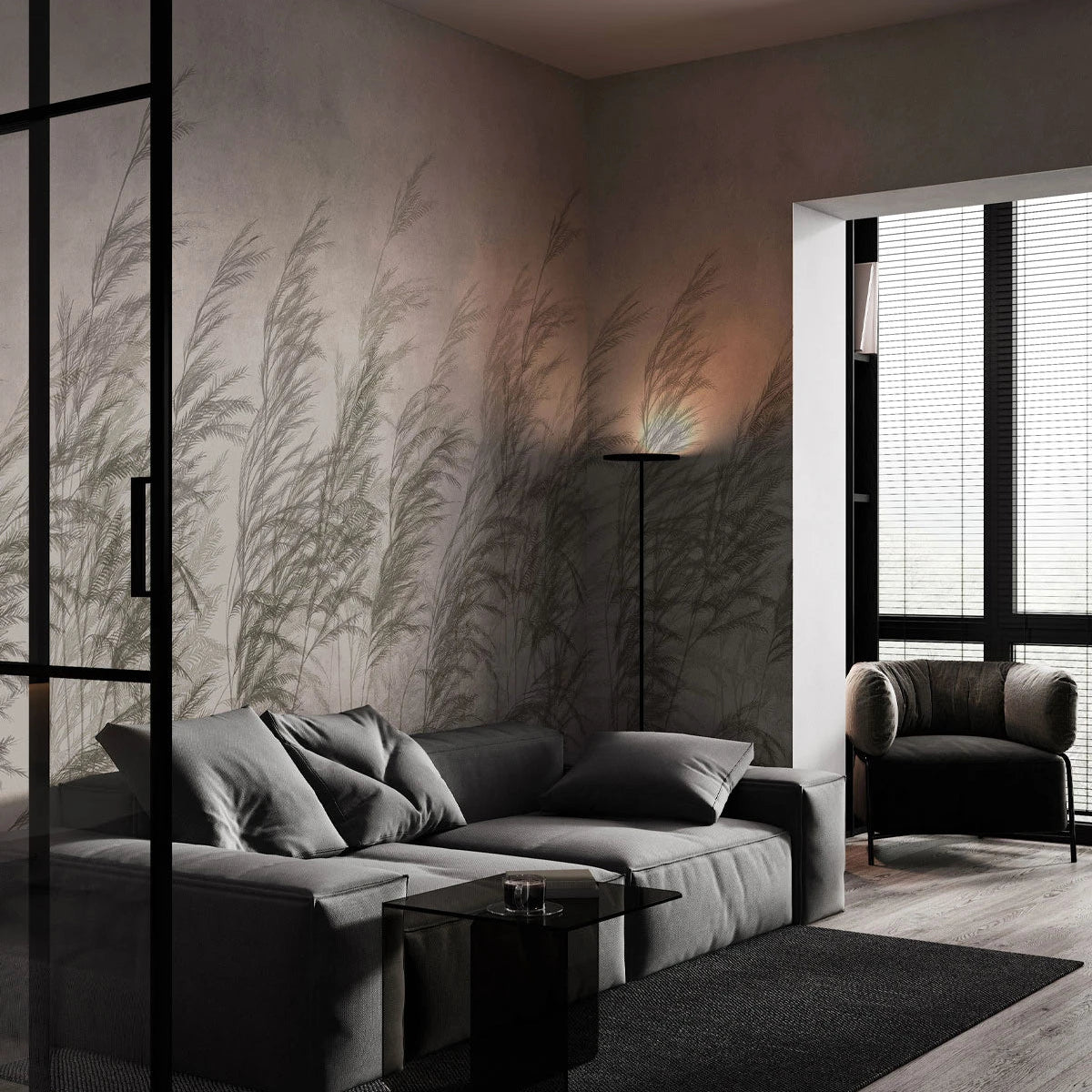 Flizelínová tapeta s rastlinným vzorom CANE béžová