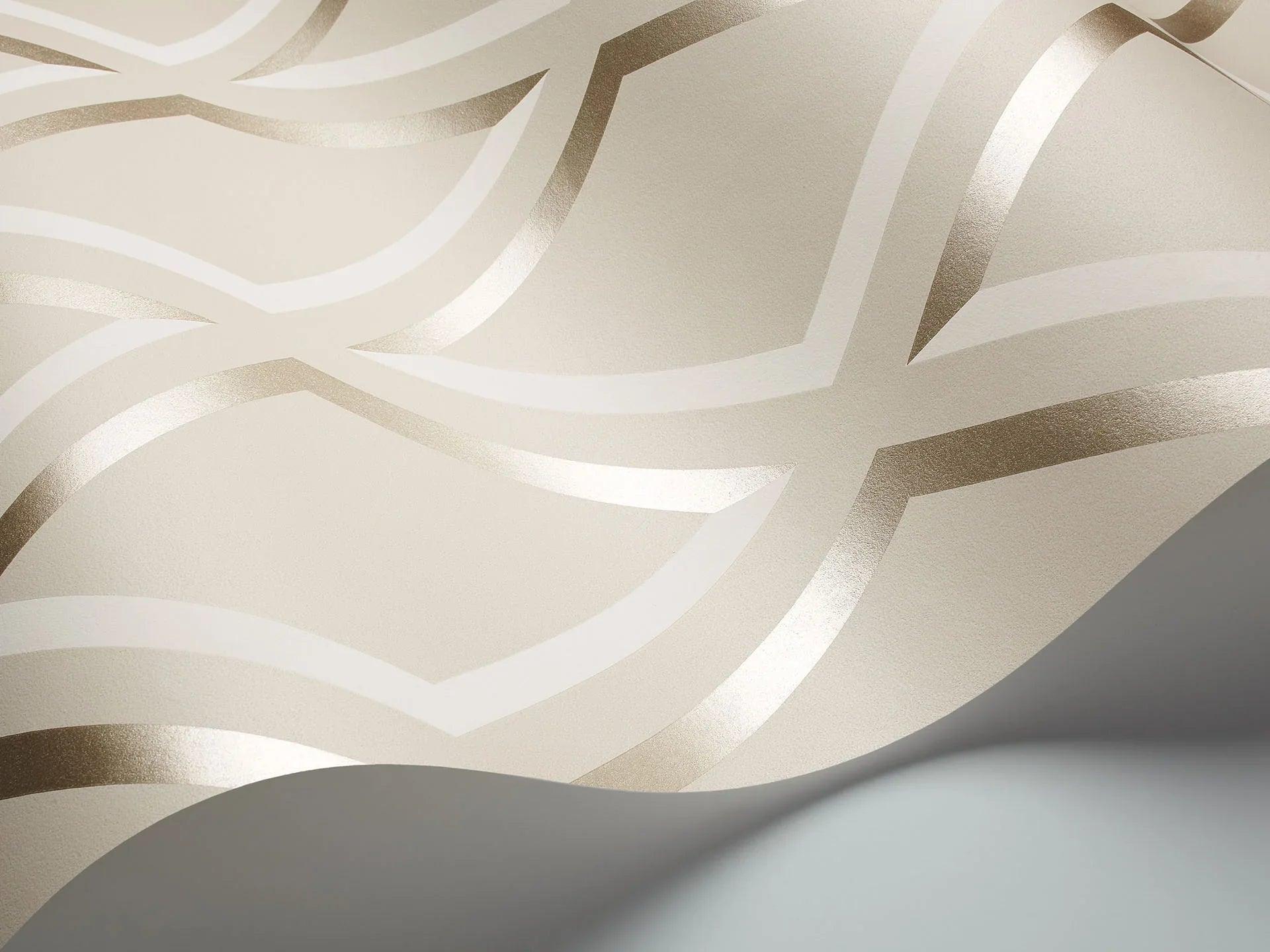 Tapeta CONTEMPORARY COLLECTION - Pompeian metaliczne złoto na kremie Cole & Son Eye on Design