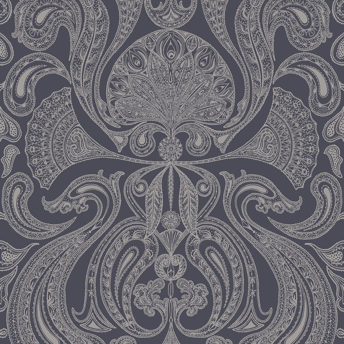 Tapeta CONTEMPORARY RESTYLED - Malabar metaliczne srebro na czarnym Cole & Son Default Title Eye on Design