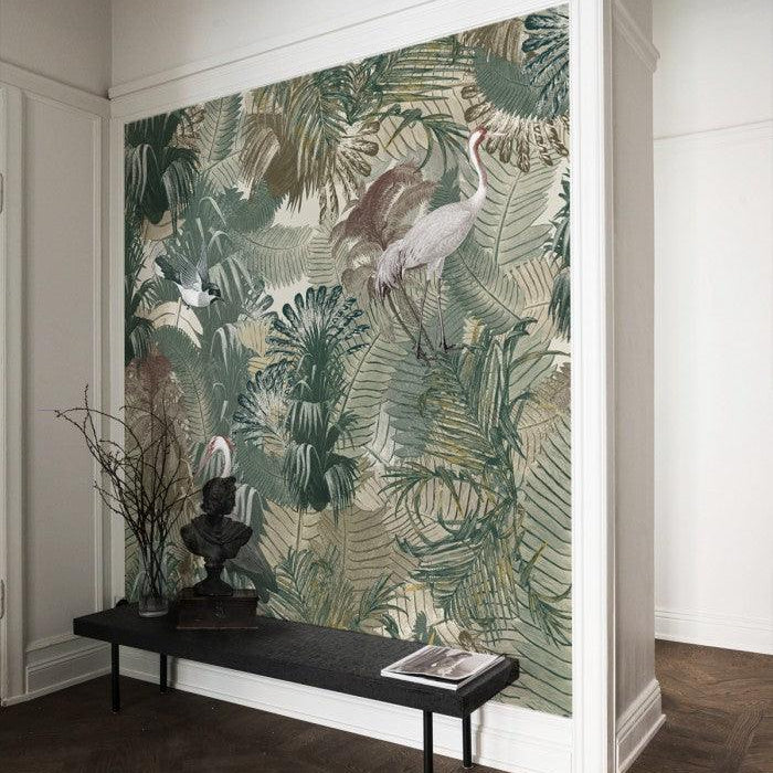 Tapeta Desert Tropics Light Green Wallcolors Eye on Design