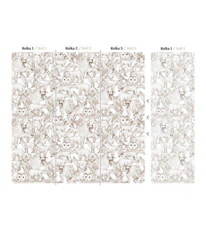 Tapeta FOREST FRIENDS BROWN Wallcolors Eye on Design