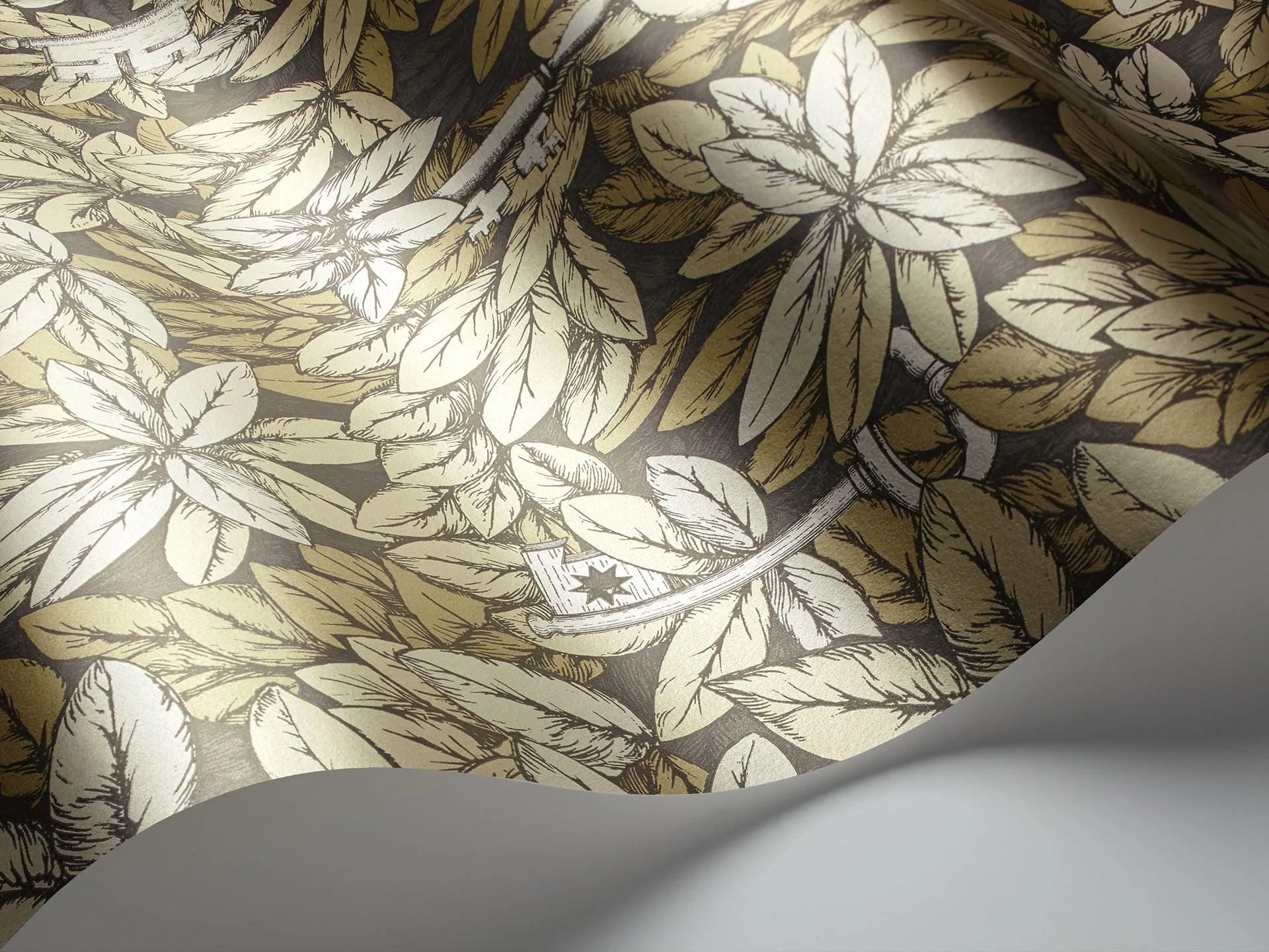 Tapeta FORNASETTI - Chiavi Segrete metaliczne złoto Cole & Son Eye on Design