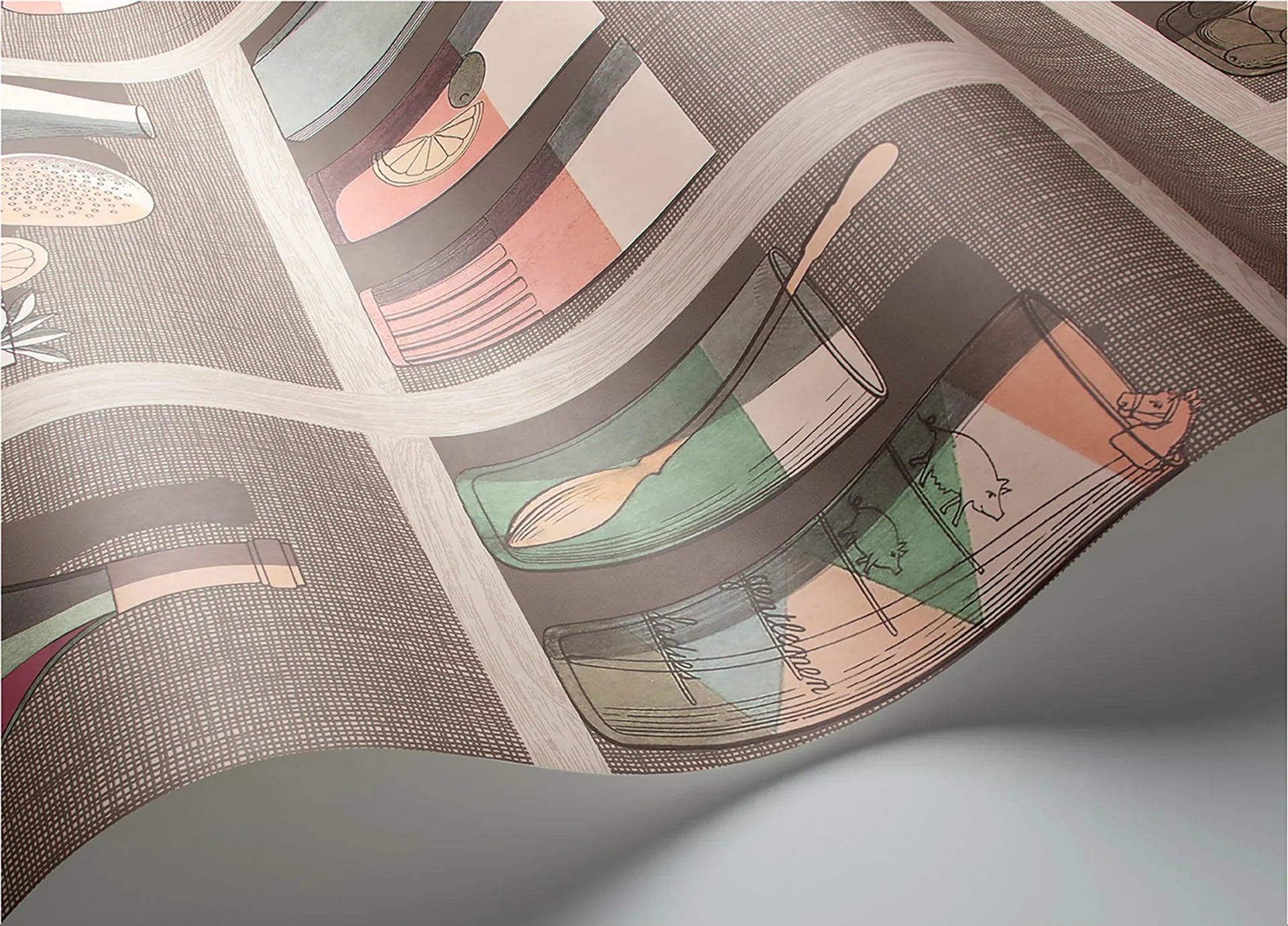 Tapeta FORNASETTI SENZA TEMPO - Cocktails beżowy Cole & Son Eye on Design