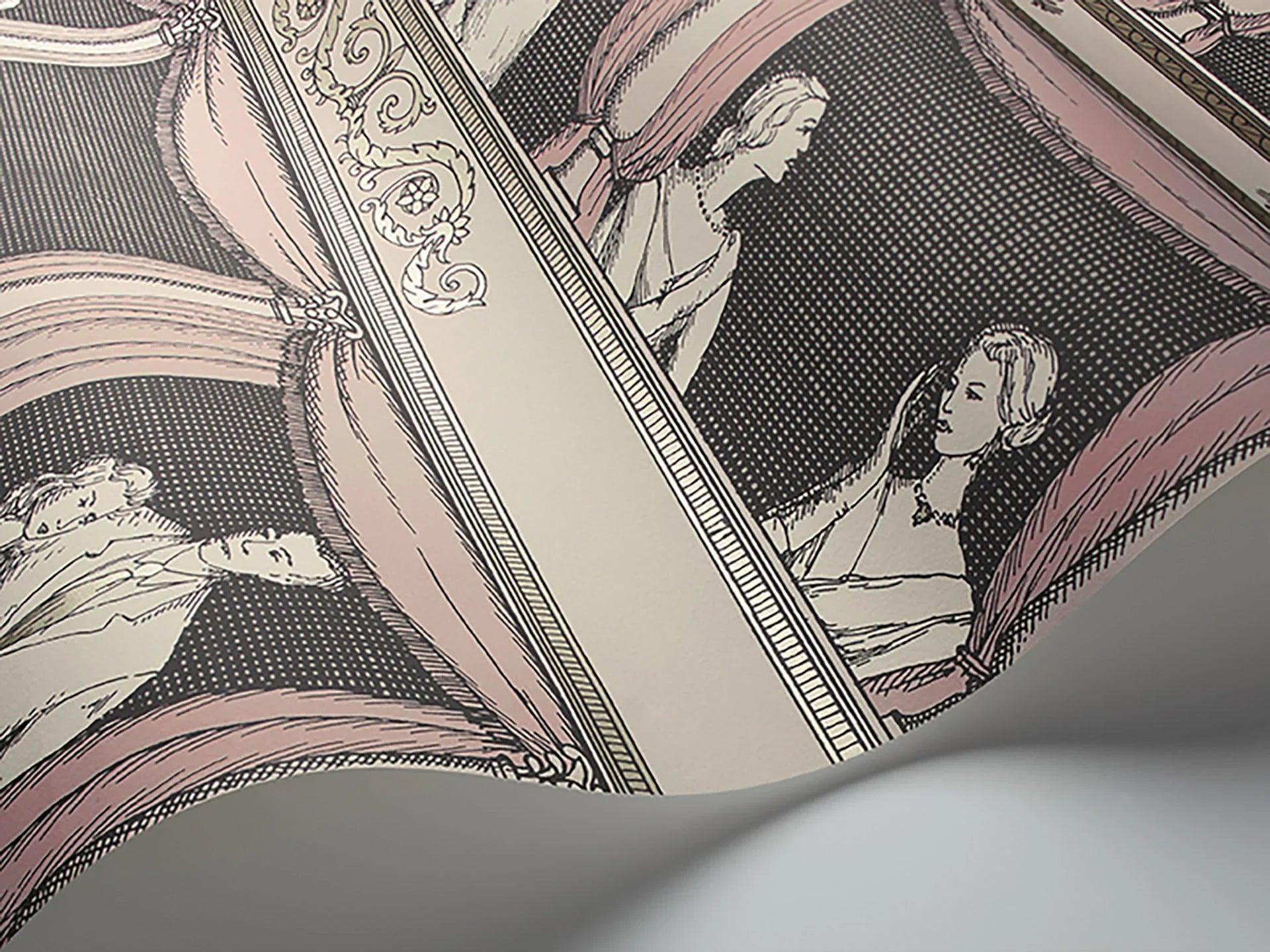 Tapeta FORNASETTI SENZA TEMPO - Teatro różowy Cole & Son Eye on Design