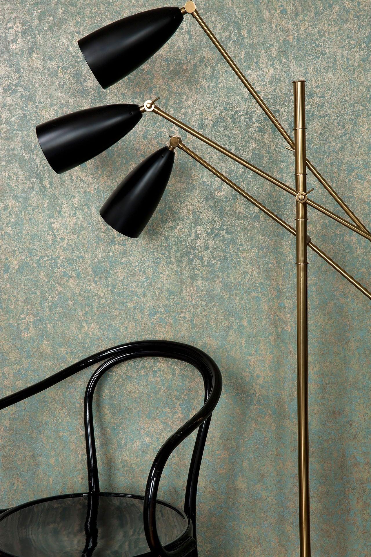 Wallpaper imitating rusty shades of metal FOUNDATION - Salvage metallic blue
