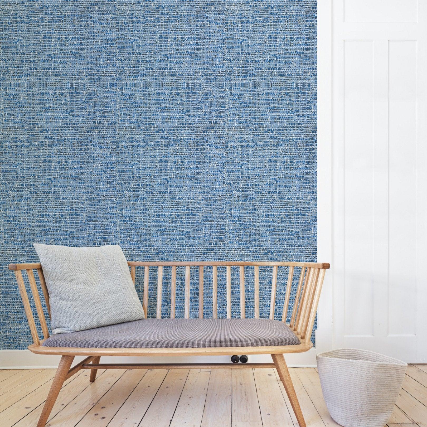 Wallpaper with an abstract pattern resembling tweed fabric FOUNDATION - Ochre Tweed
