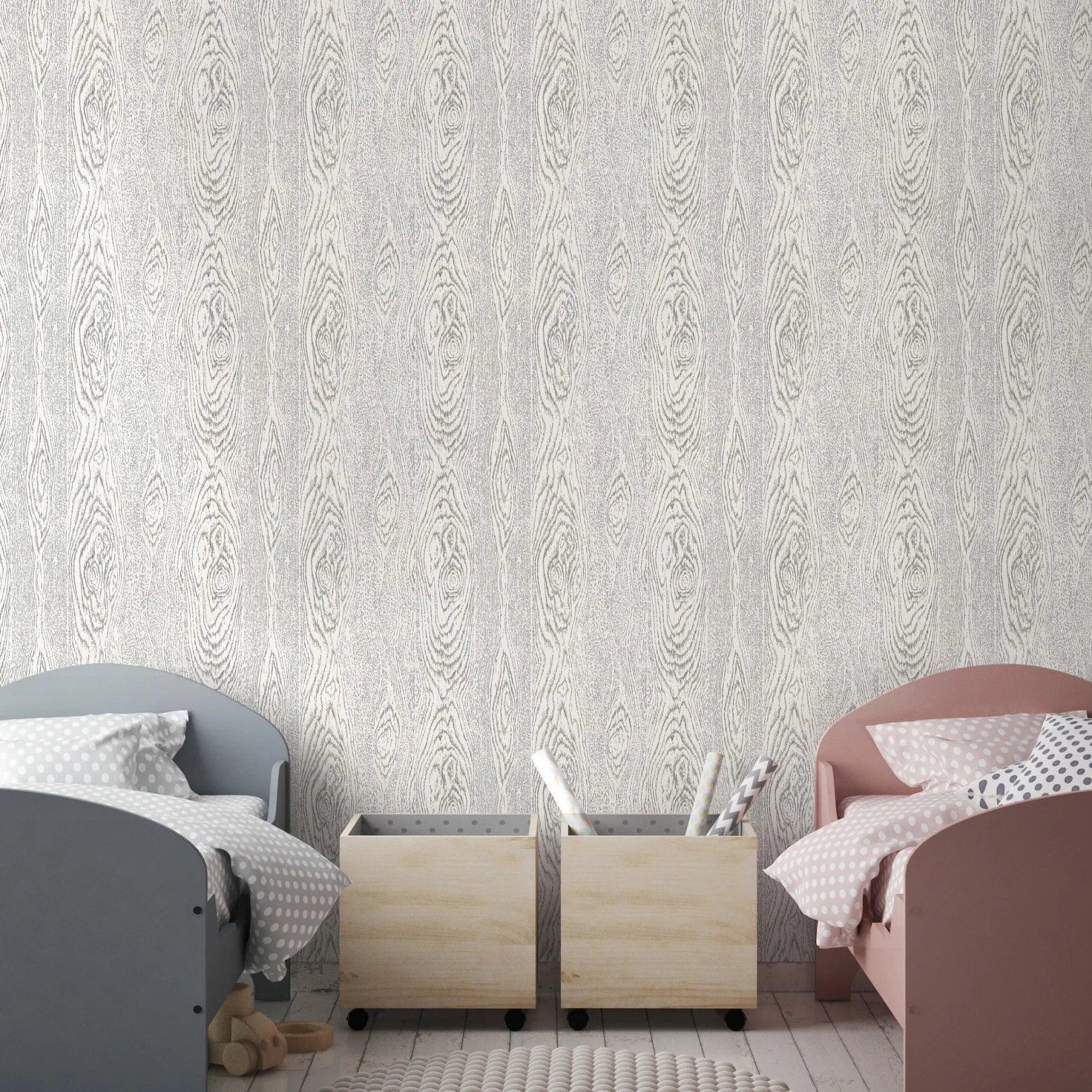 Foundation Wallpaper Imitating Wooden Planks - Wood Grain Navy Blue