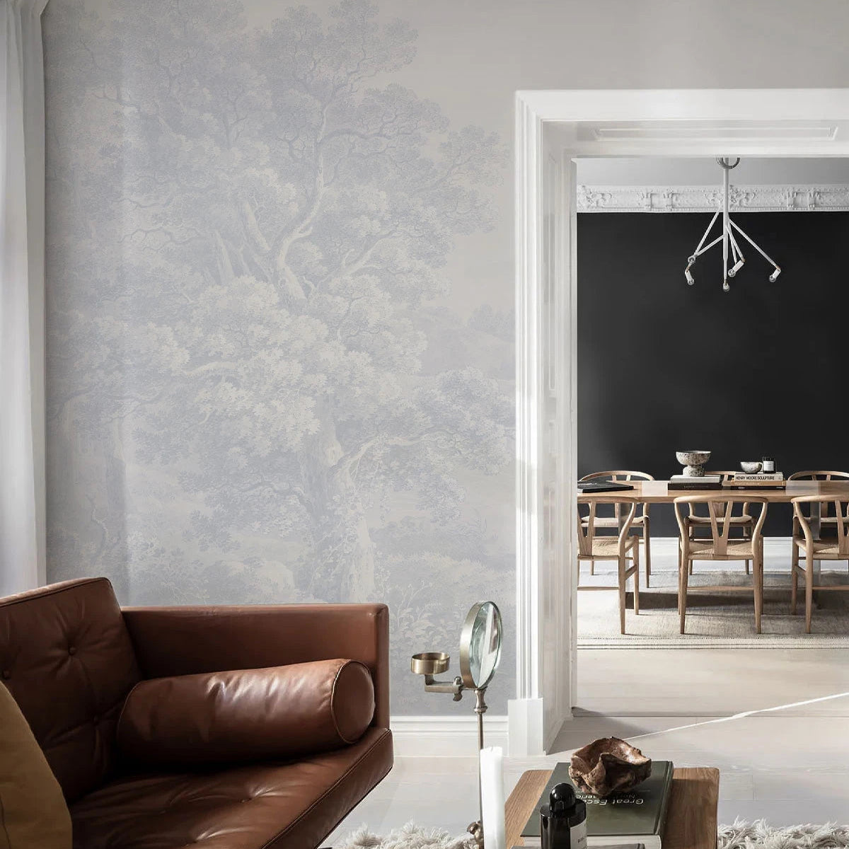 Wallpaper with a Plant Landscape GENTLE LANDSCAPE in Blue