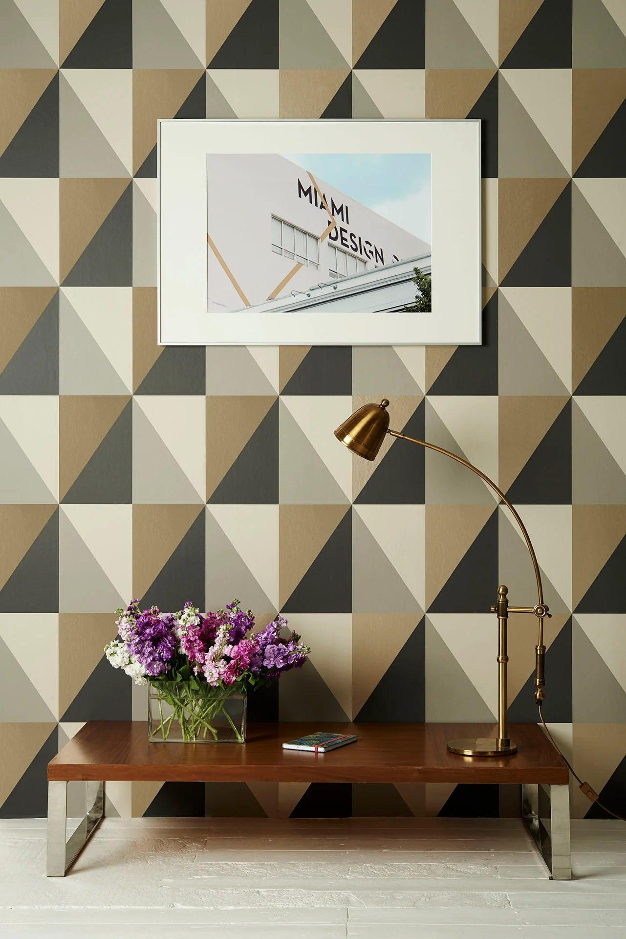 Tapeta s geometrickým vzorom trojuholníkov GEOMETRIC II - Apex Grand terakota
