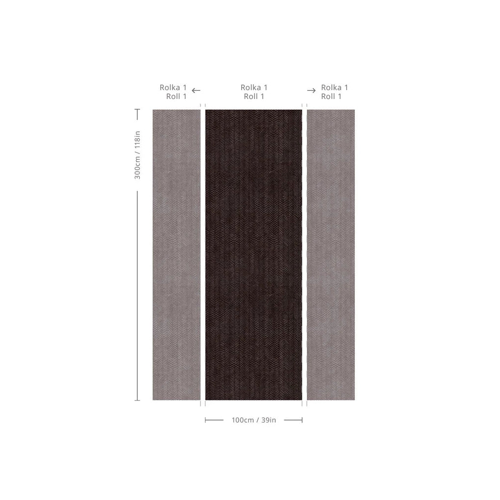 Tapeta s geometrickým vzorom rybej kosti HERRINGBONE BURGUNDY burgundová