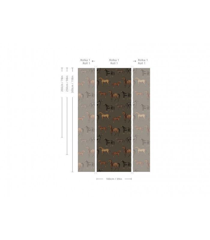 Tapeta Horses Olive Wallcolors Eye on Design