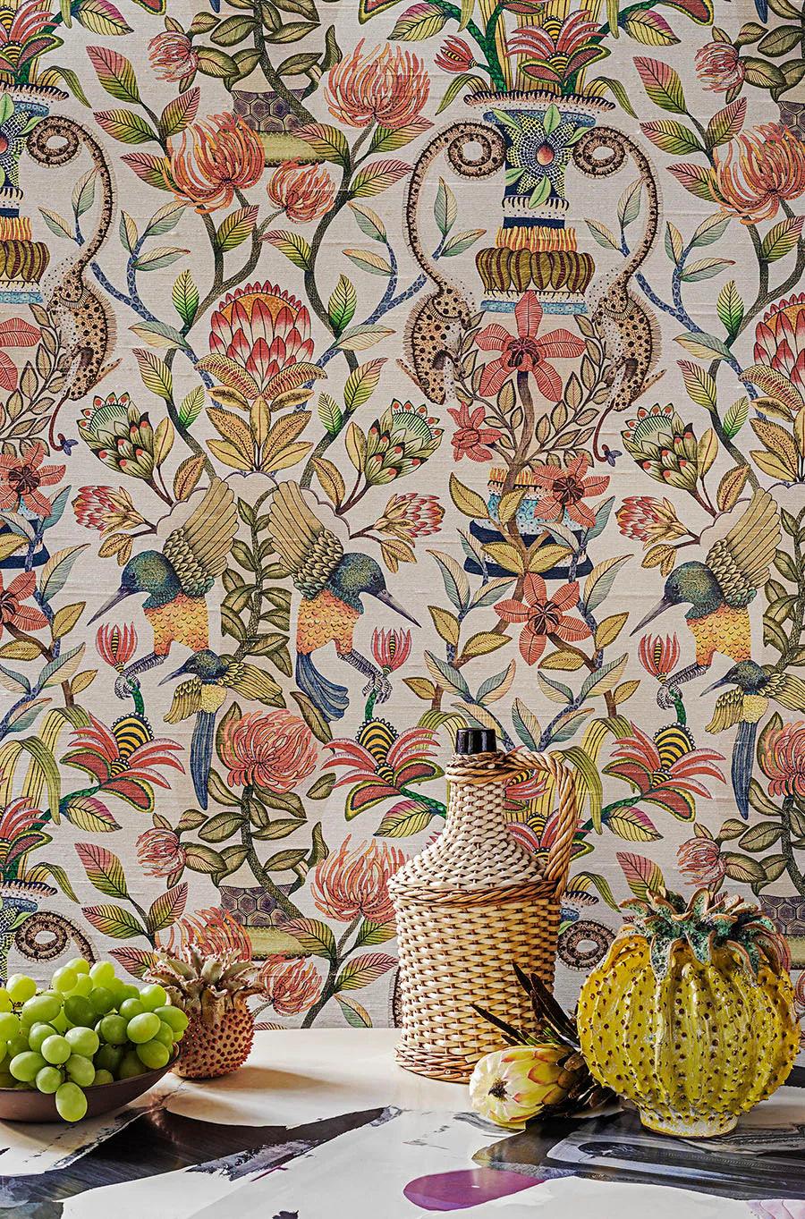 Tapeta jedwabna ARDMORE JABULA - Protea Garden Silk Cole & Son Eye on Design