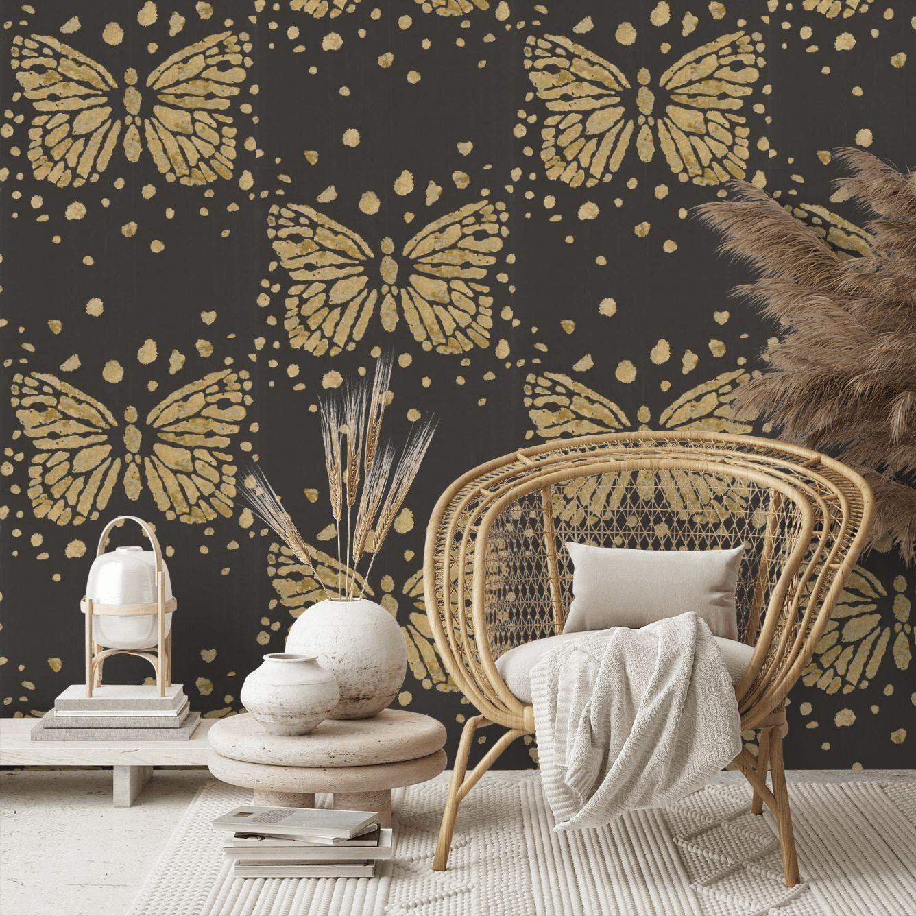 Tapeta LES MESSAGERS DORE czarny Christian Lacroix Eye on Design