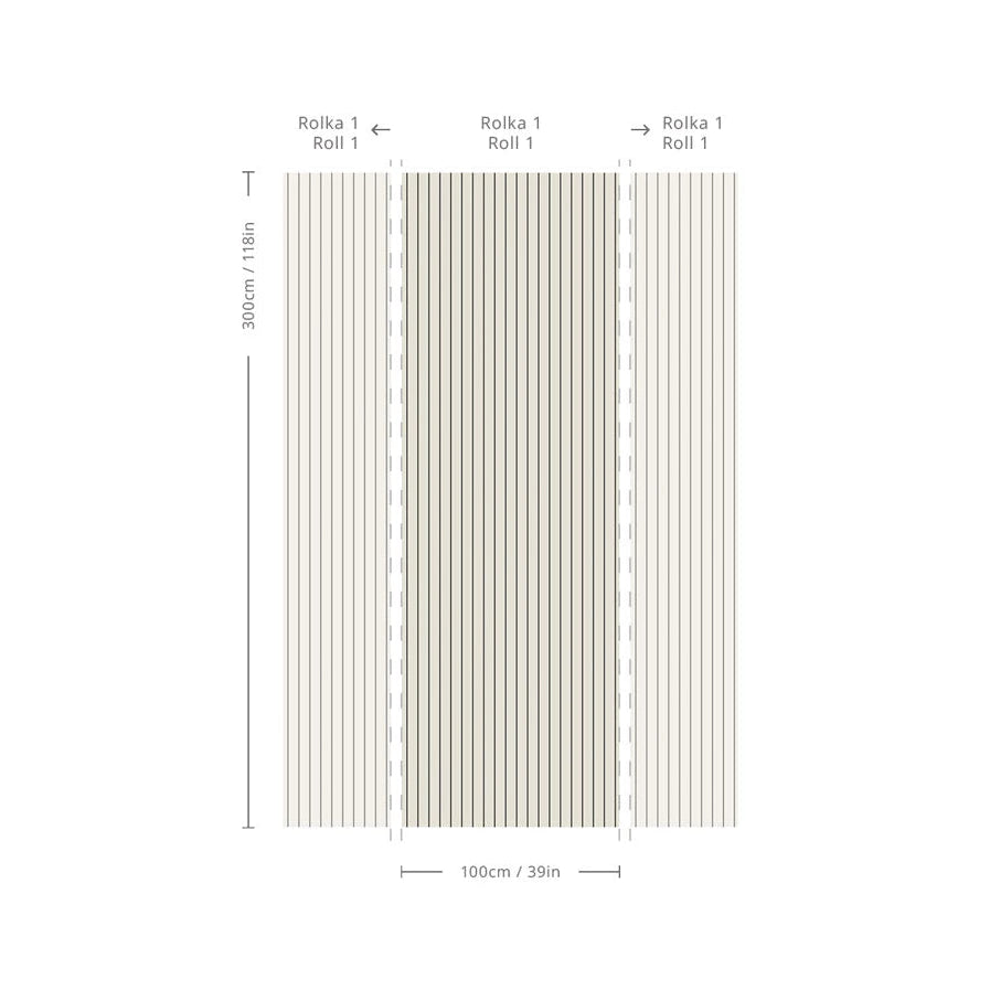 Non-woven striped wallpaper MINIMAL STRIPE beige with graphite