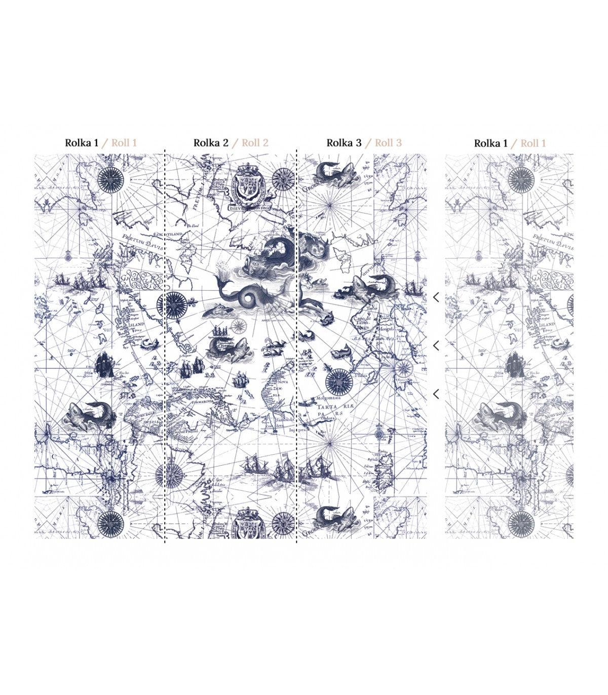 Tapeta OCEAN MAP Wallcolors Eye on Design