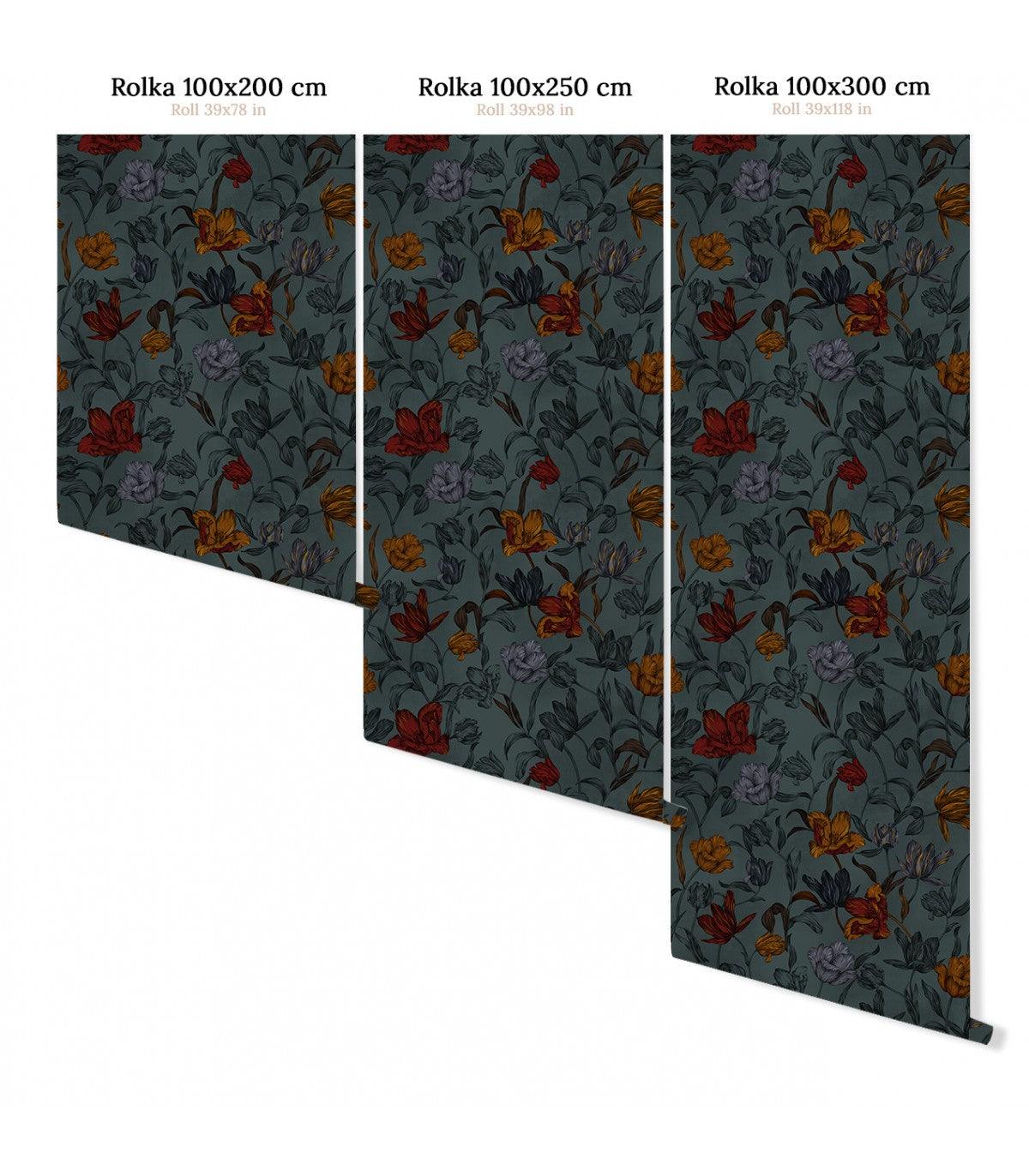 Tapeta ORANGE FLOWERS Wallcolors Eye on Design