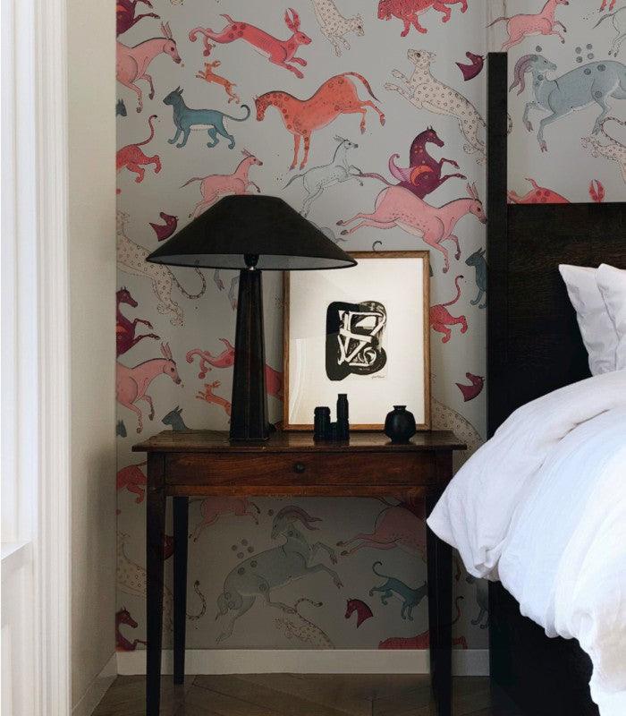 Tapeta Oriental Animals Light Blue Wallcolors Eye on Design