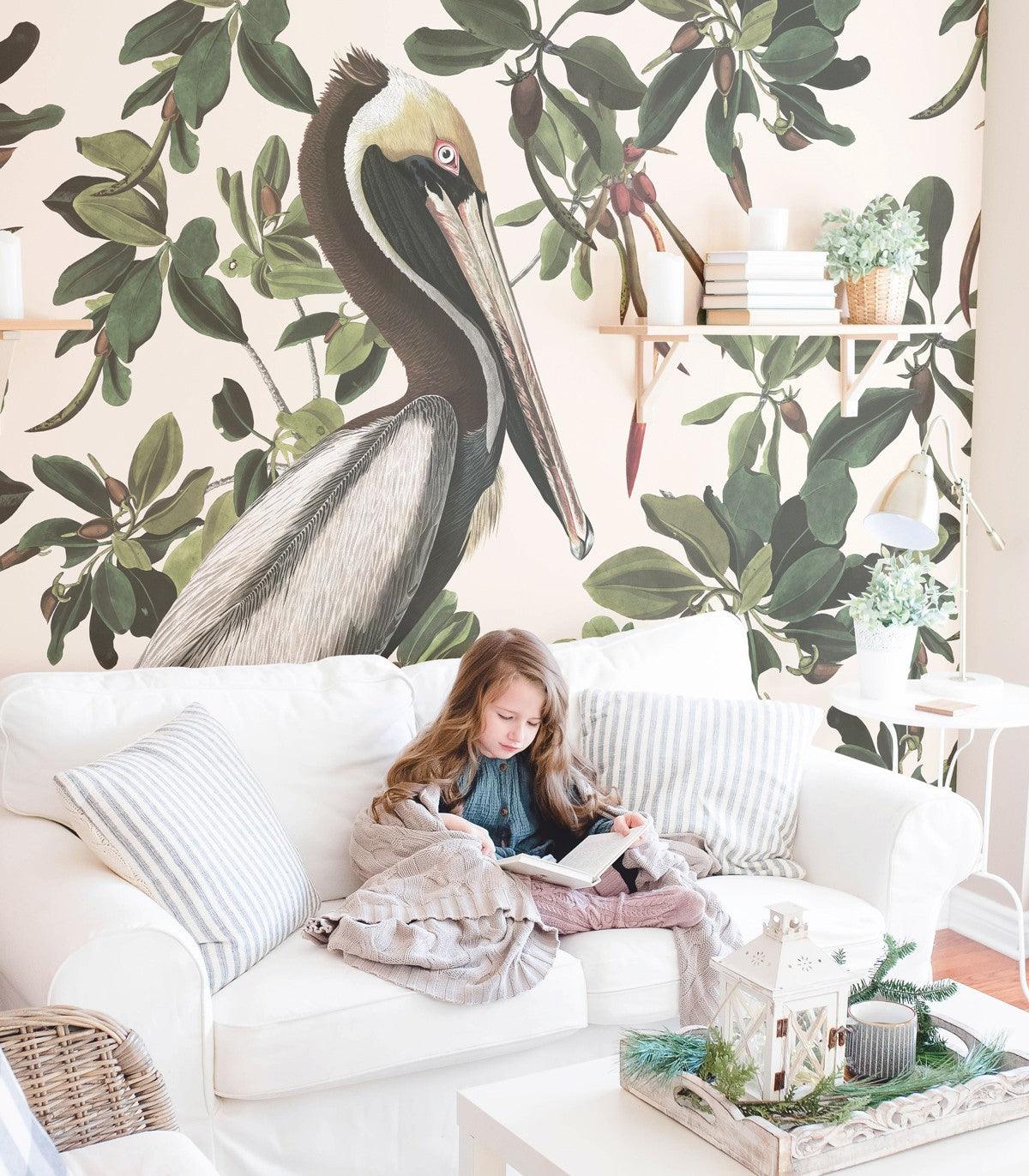 Tapeta SPRING PELICANS Wallcolors Eye on Design