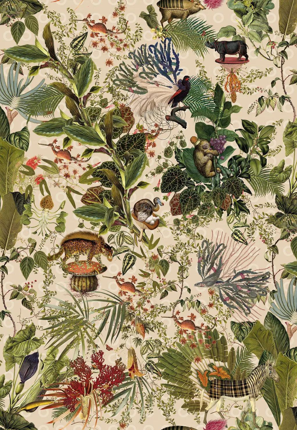 Tapeta tekstylna MENAGERIE OF EXTINCT ANIMALS - IVORY Arte Eye on Design