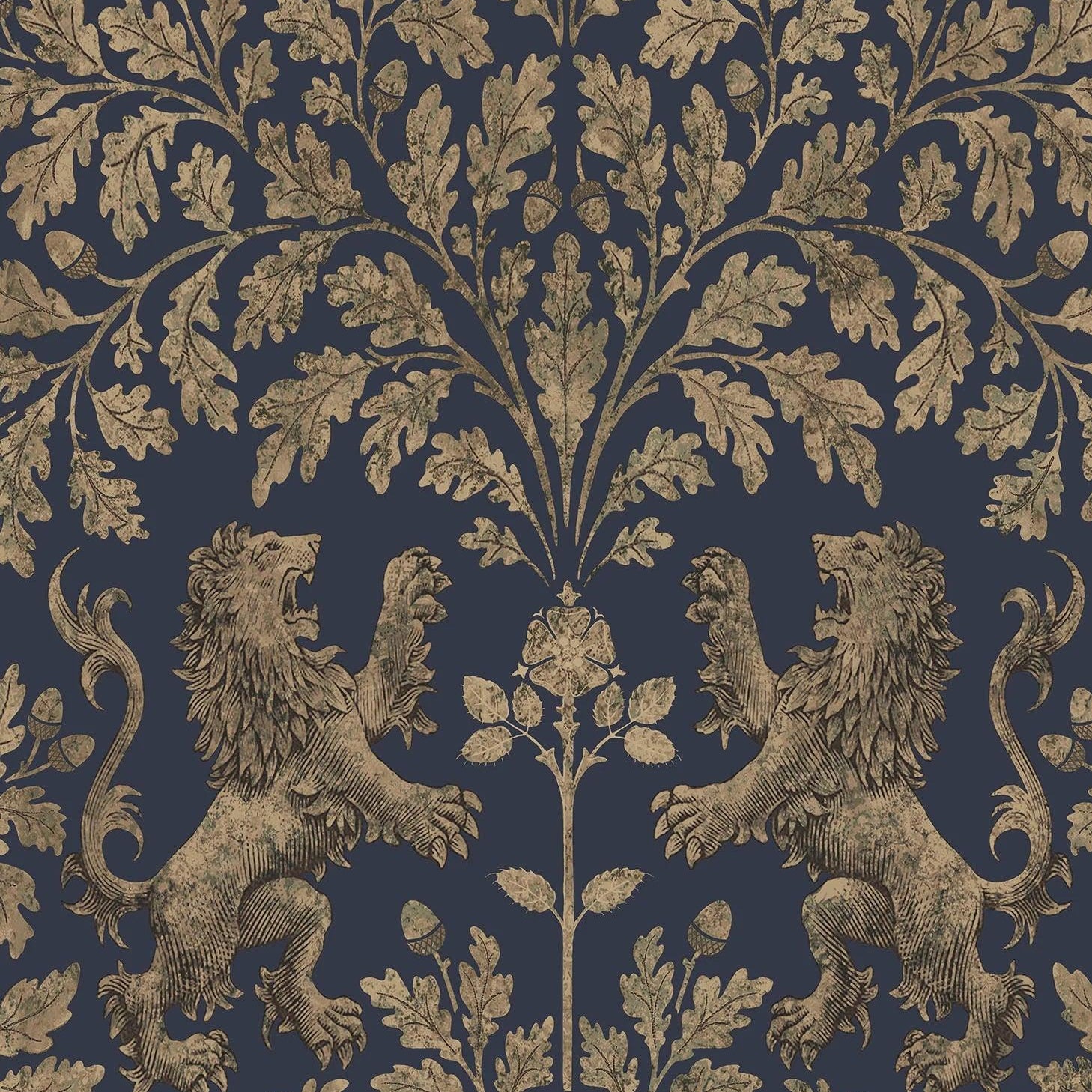 Tapeta THE PEARWOOD COLLECTION - Boscobel Oak granatowy Cole & Son Eye on Design